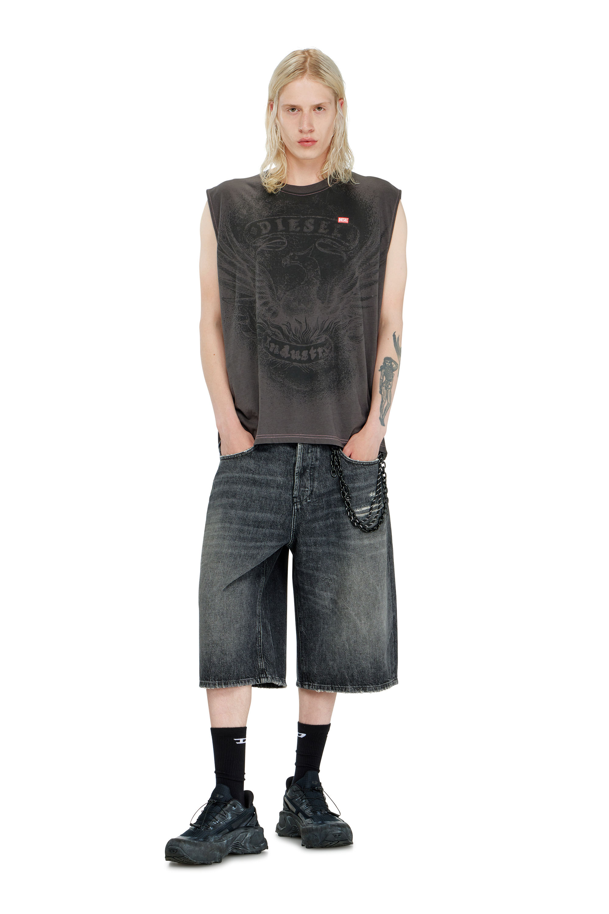 Diesel - T-BOXT-SL-NOTCH, Herren &Auml;rmelloses Top aus Baumwolle mit tonaler Grafik in null - 2