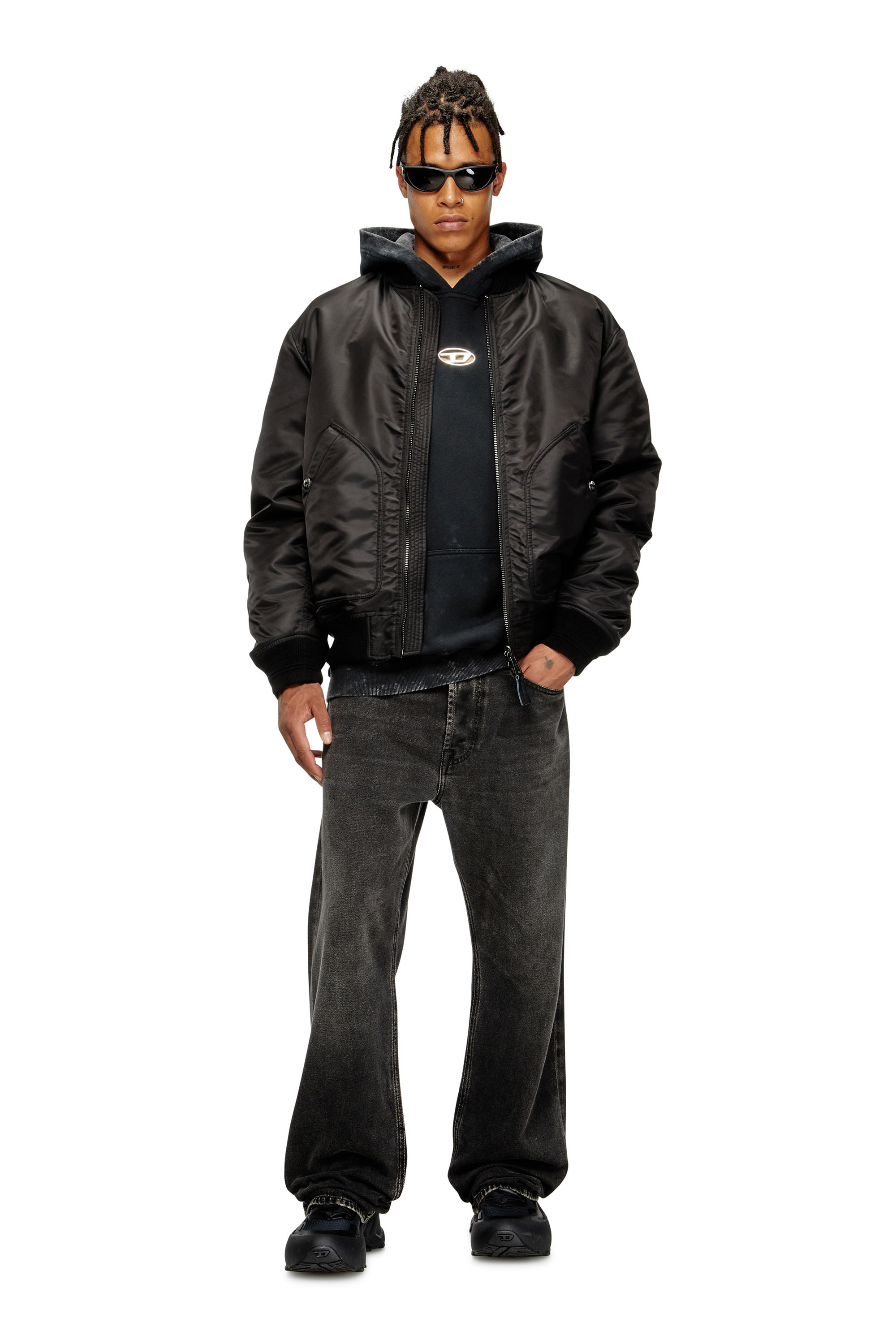 Diesel - S-BOXT-HOOD-T10, Herren Kapuzenpullover mit Cutout-Oval D aus Metall in Schwarz - 1