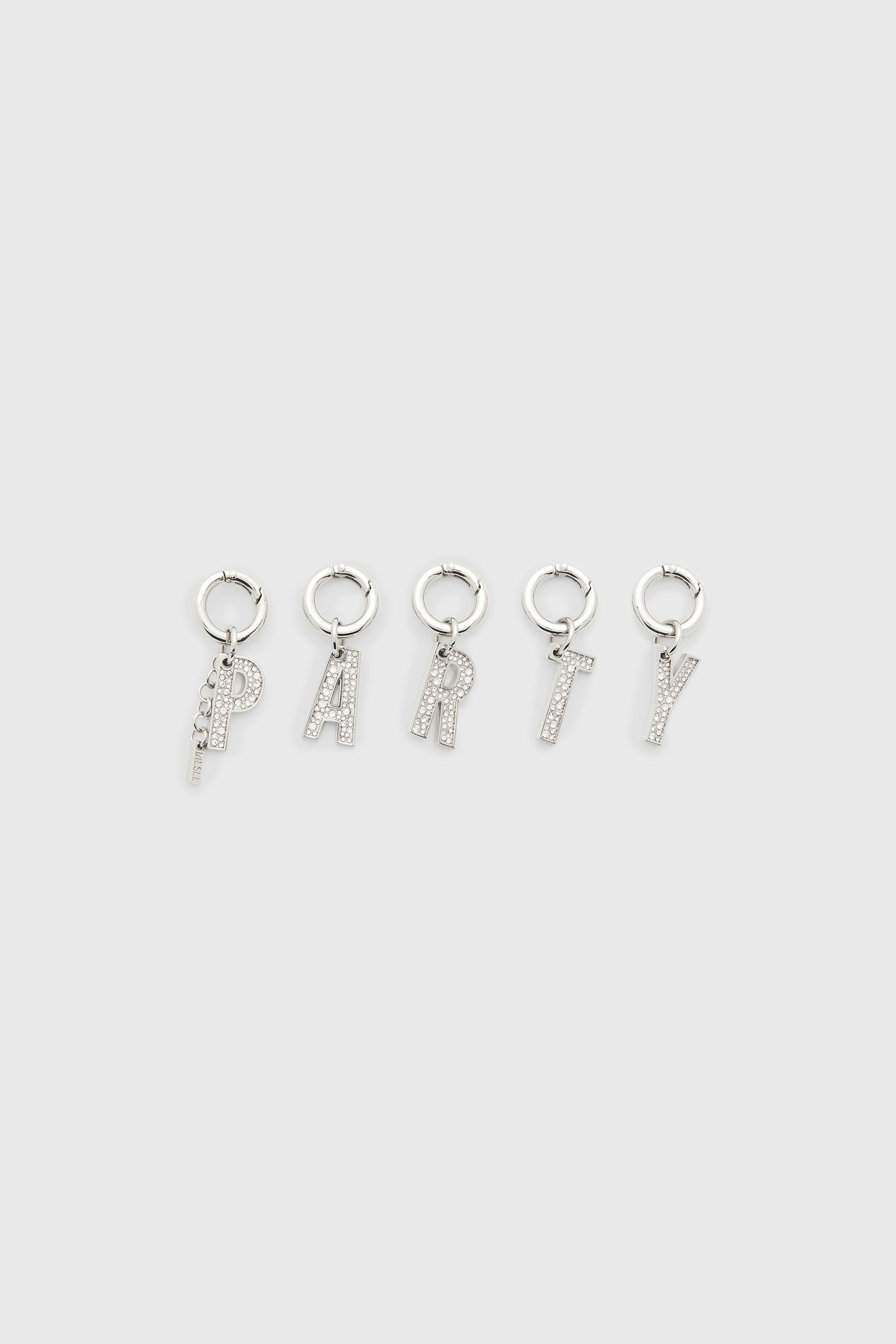 Diesel - CHARM-PARTY, Damen Metall-Party-Charms mit Strasssteinen in Silber - 1