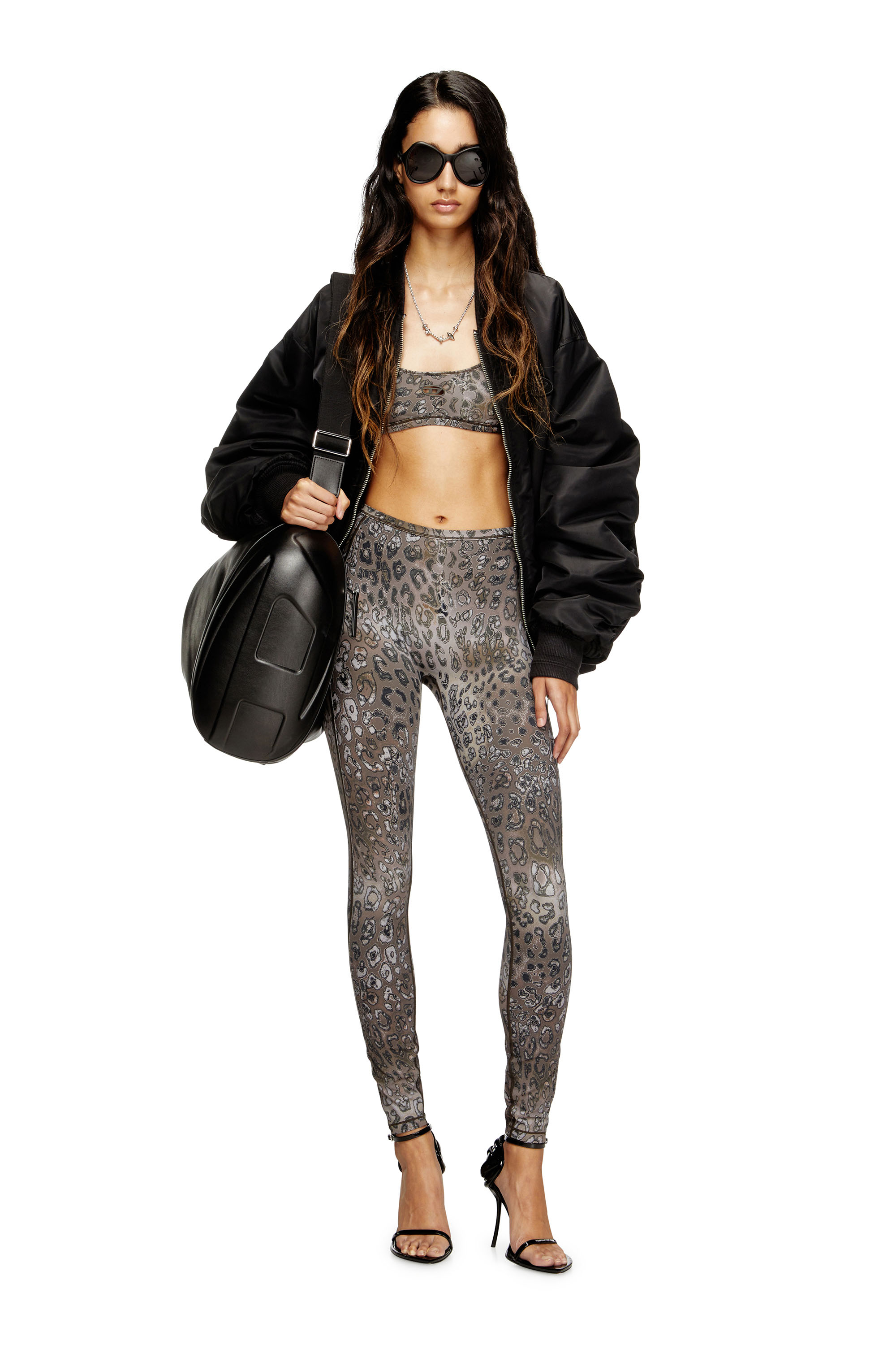 Diesel - CHELSEA-UTLT, Damen Sport-BH aus Nylon mit Leopardenmuster in Braun - 4