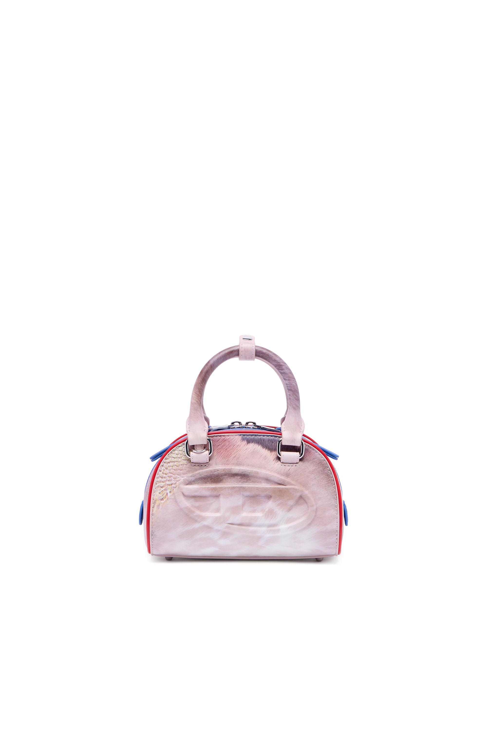 Diesel - 1DR DOME CROSSBODY, Damen 1DR Dome-Mini Bowlingtasche mit Animal-Print in Rosa/Blau - 2