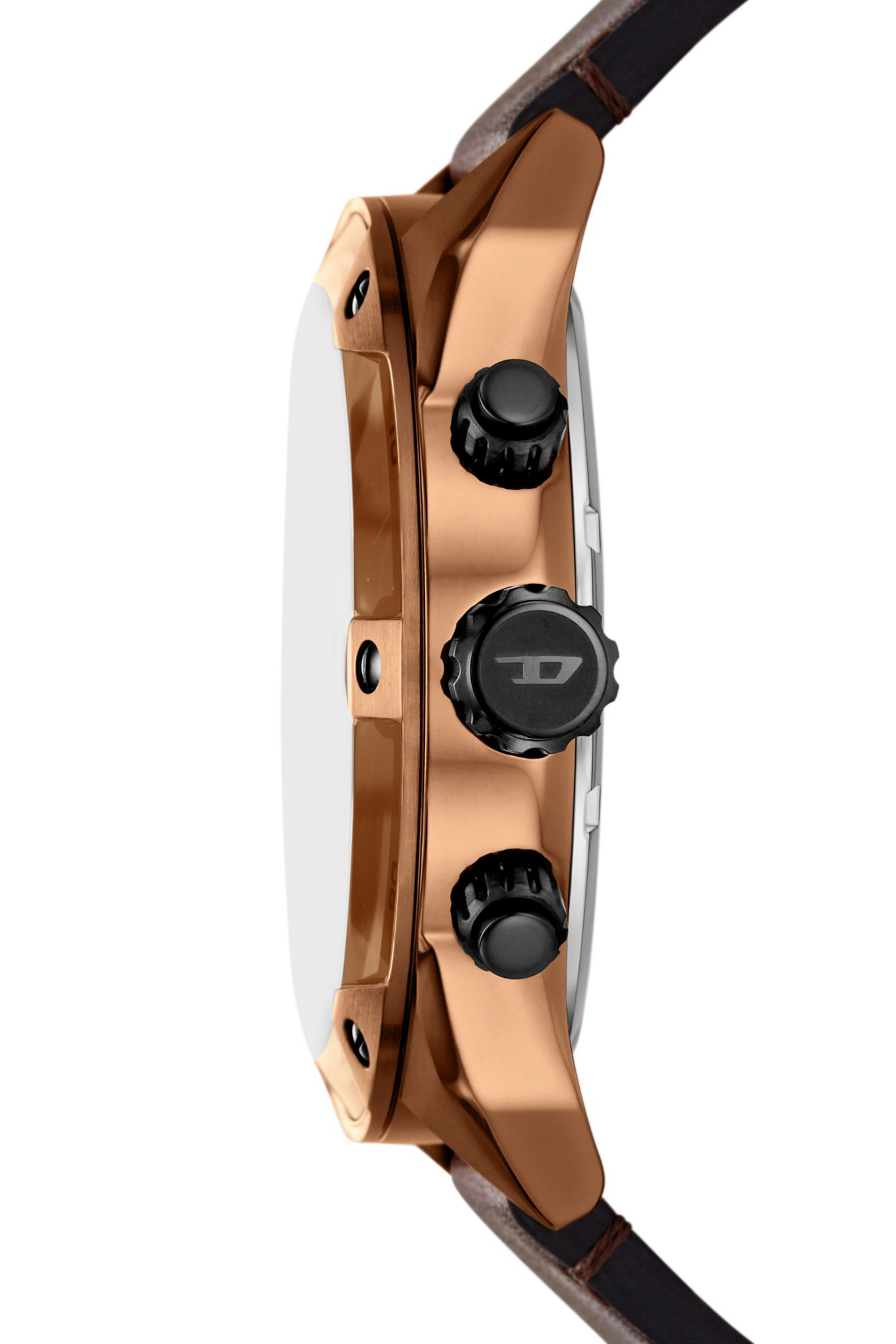 Diesel - DZ4698 WATCH, Herren Spiked braune Lederuhr in Braun - 3