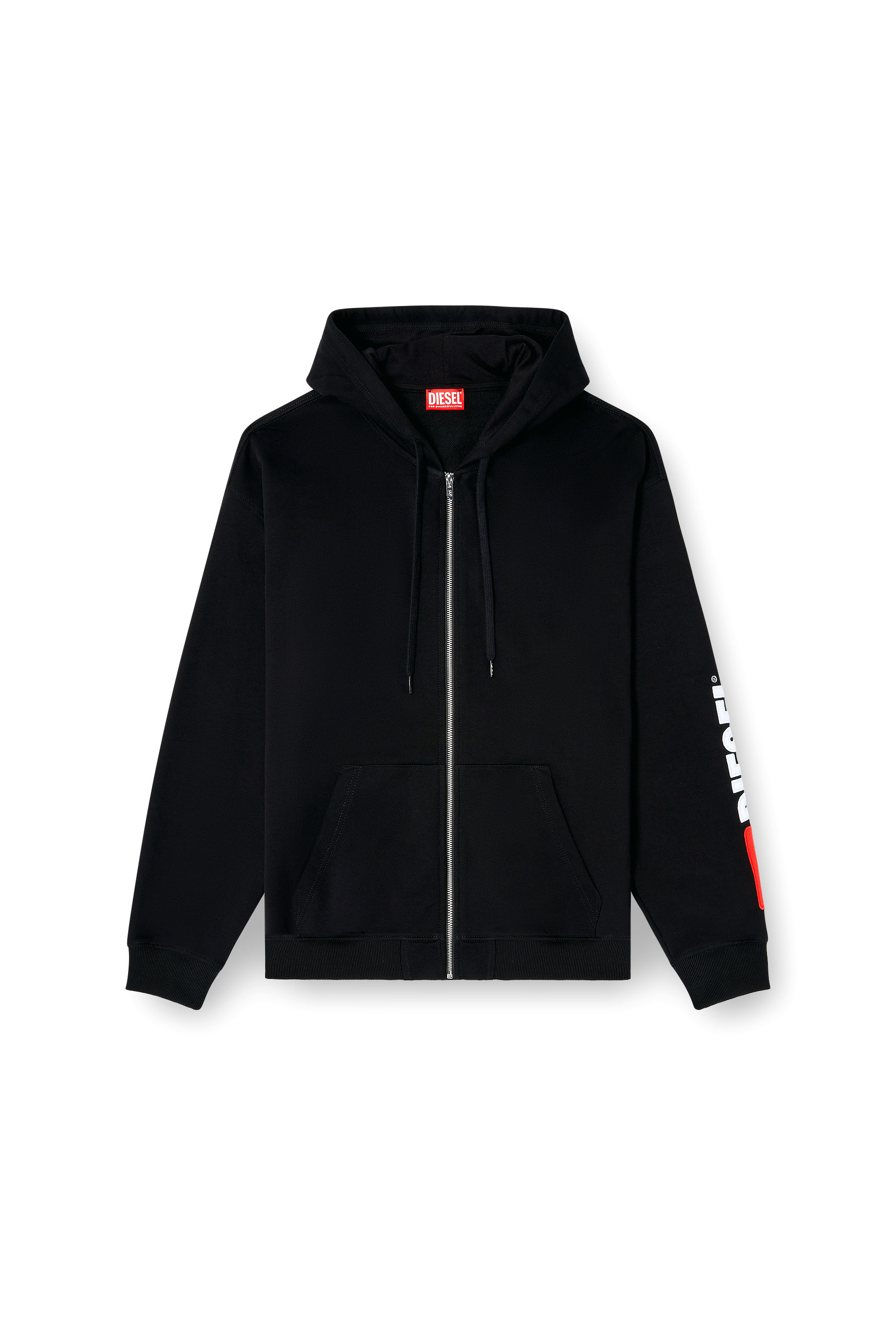 Diesel - S-BOXT-ZIP-HOOD-DIV, Herren Hoodie mit Logo-Patch-Stickerei in Schwarz - 3