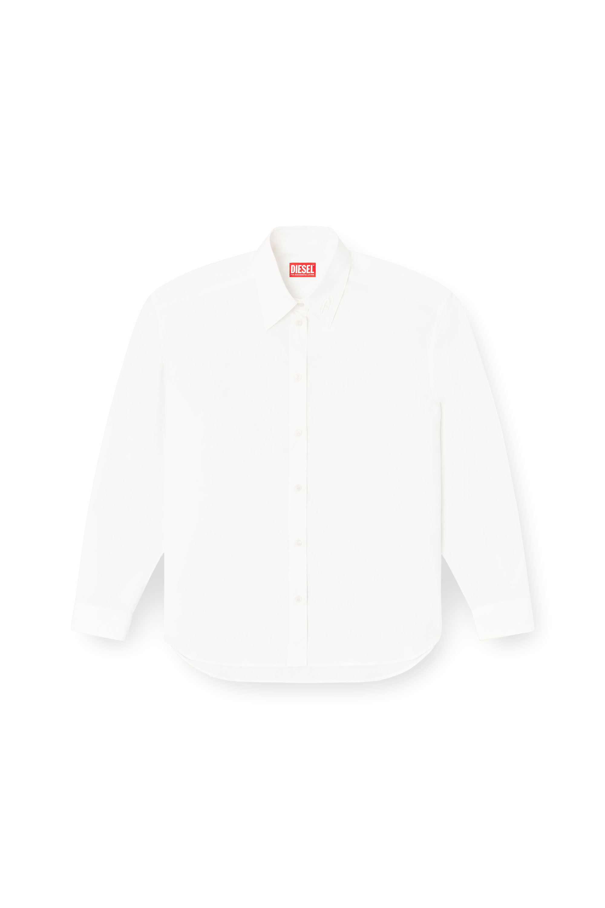 Diesel - S-SIMPLY-C-WN-R1, Damen Boyfriend-Hemd mit Oval D in Weiß - 3