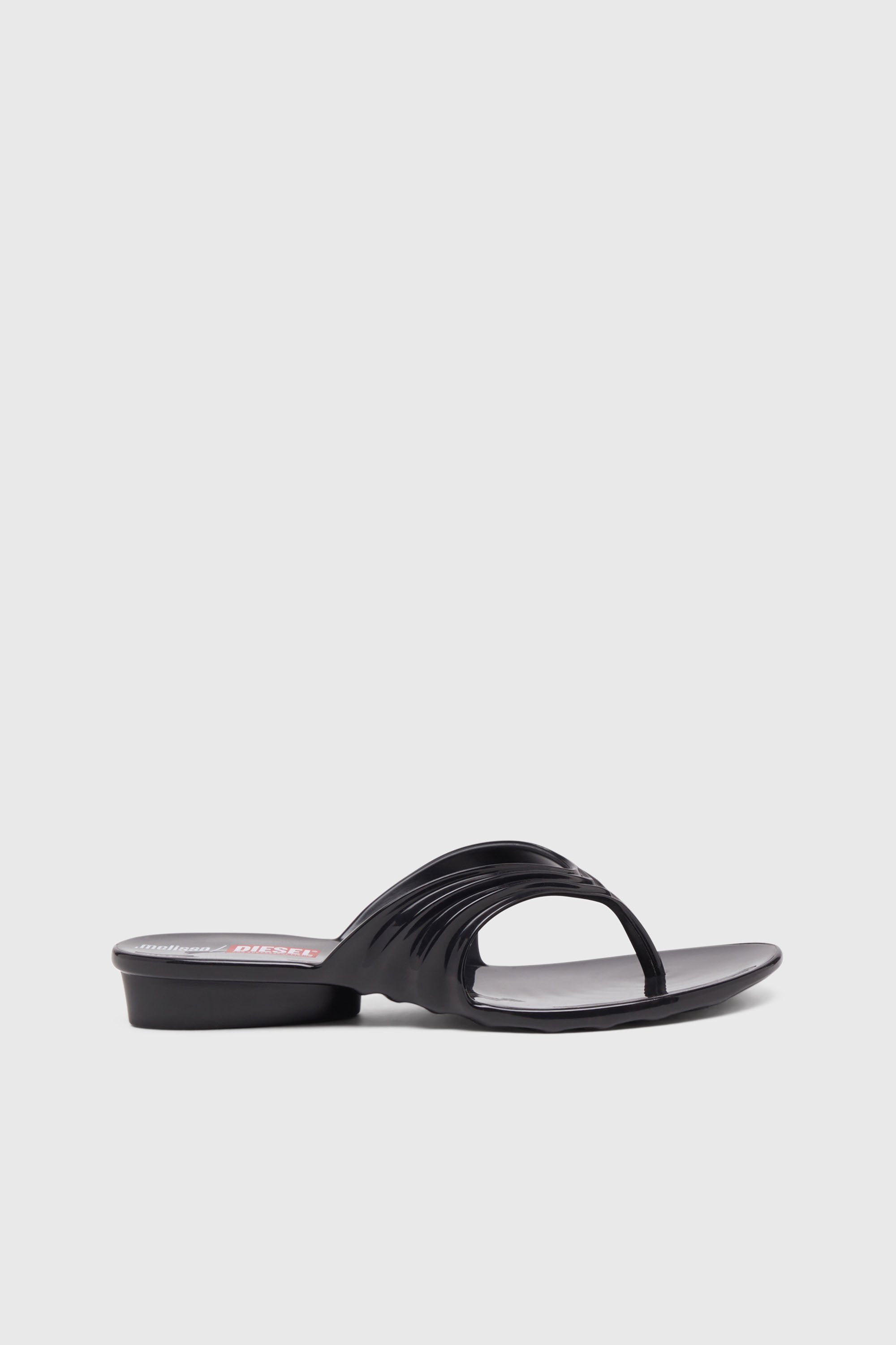 Diesel - MELISSA QUANTUM THONG, Damen K&uuml;nstlerisch gestaltete Flip-Flops aus Melflex&reg; in Schwarz - 1