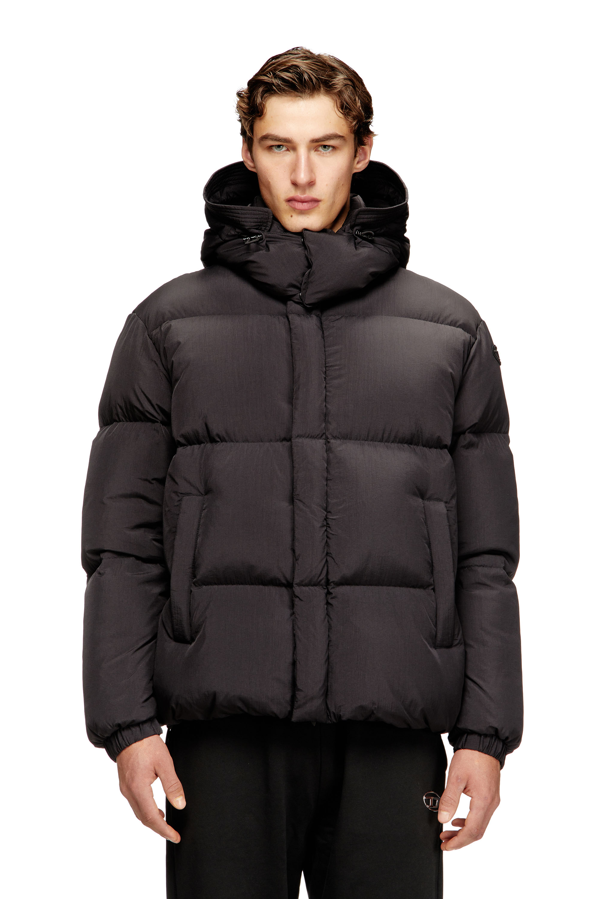 Diesel - W-ROLFYS-WRD, Herren Gesteppte Daunenjacke aus ViralOff&reg; Taslan in Dunkelgrau - 1