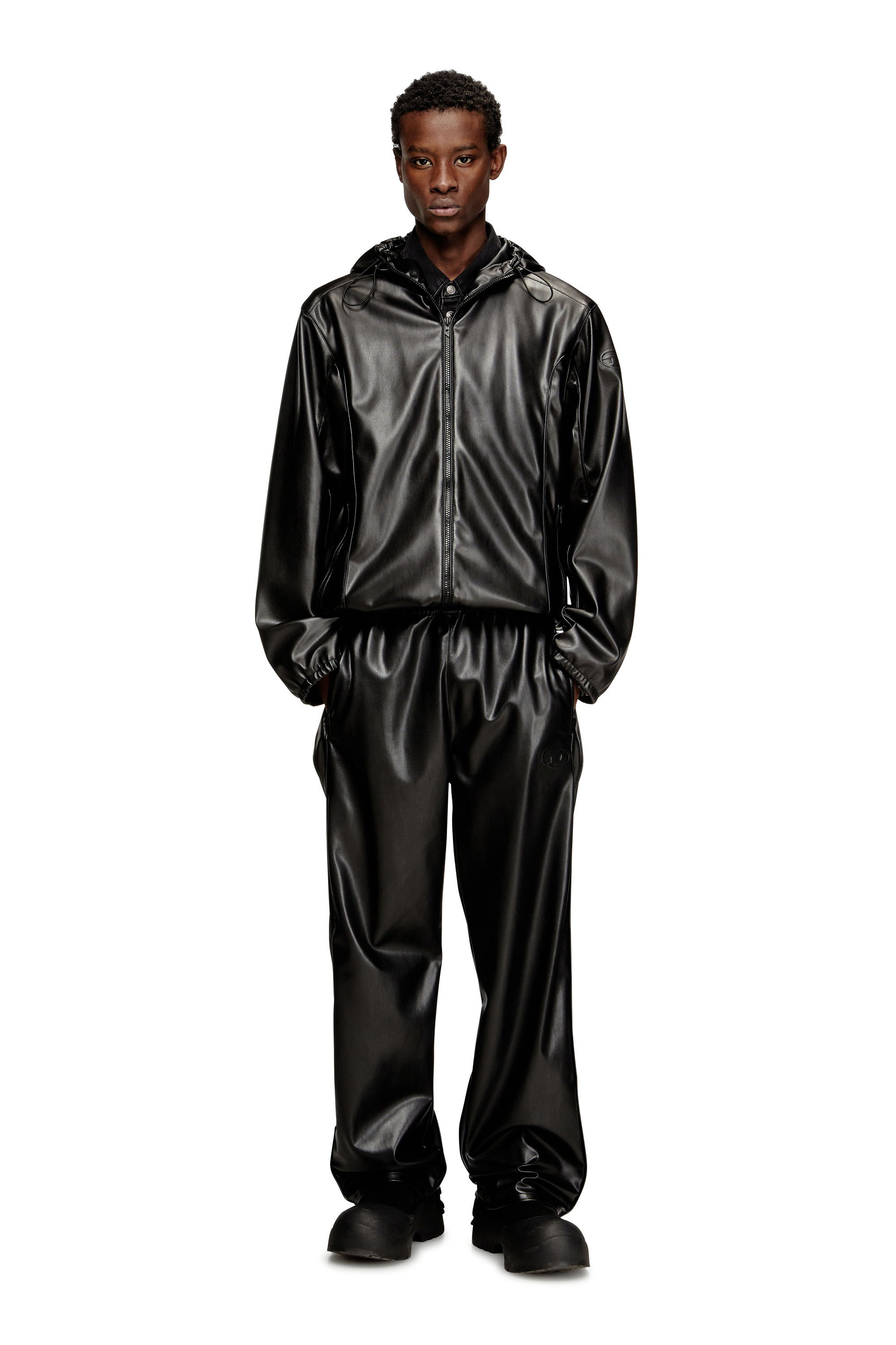 P-ARTEN-PIPING-PGBX, Schwarz Diesel - P-ARTEN-PIPING-PGBX, Herren Trainingshosen aus beschichtetem Stoff in Schwarz - 1