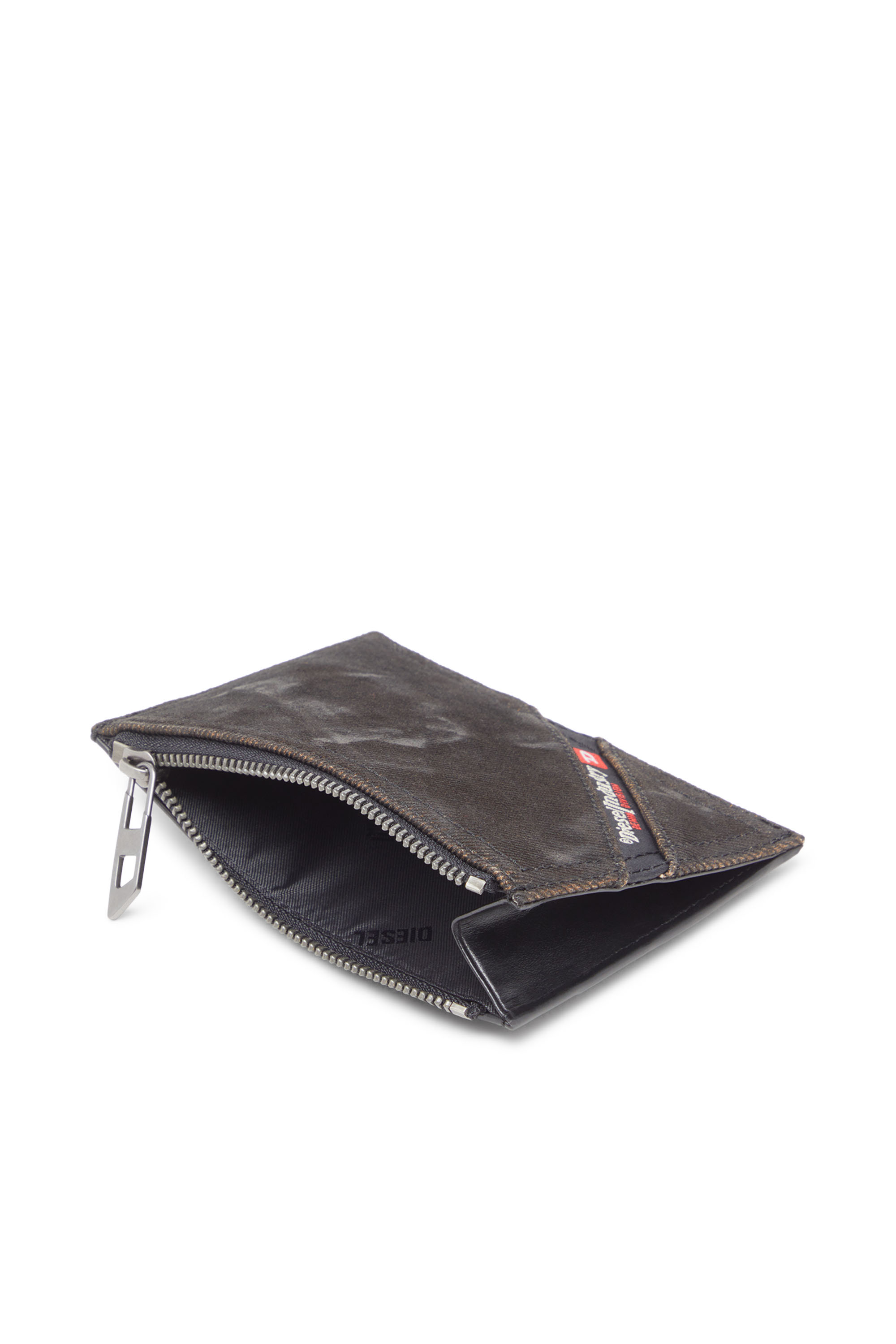 Diesel - MULTI-PKTS CARD HOLDER I, Herren Kartenetui aus beschichtetem beflocktem Denim in Schwarz - 3