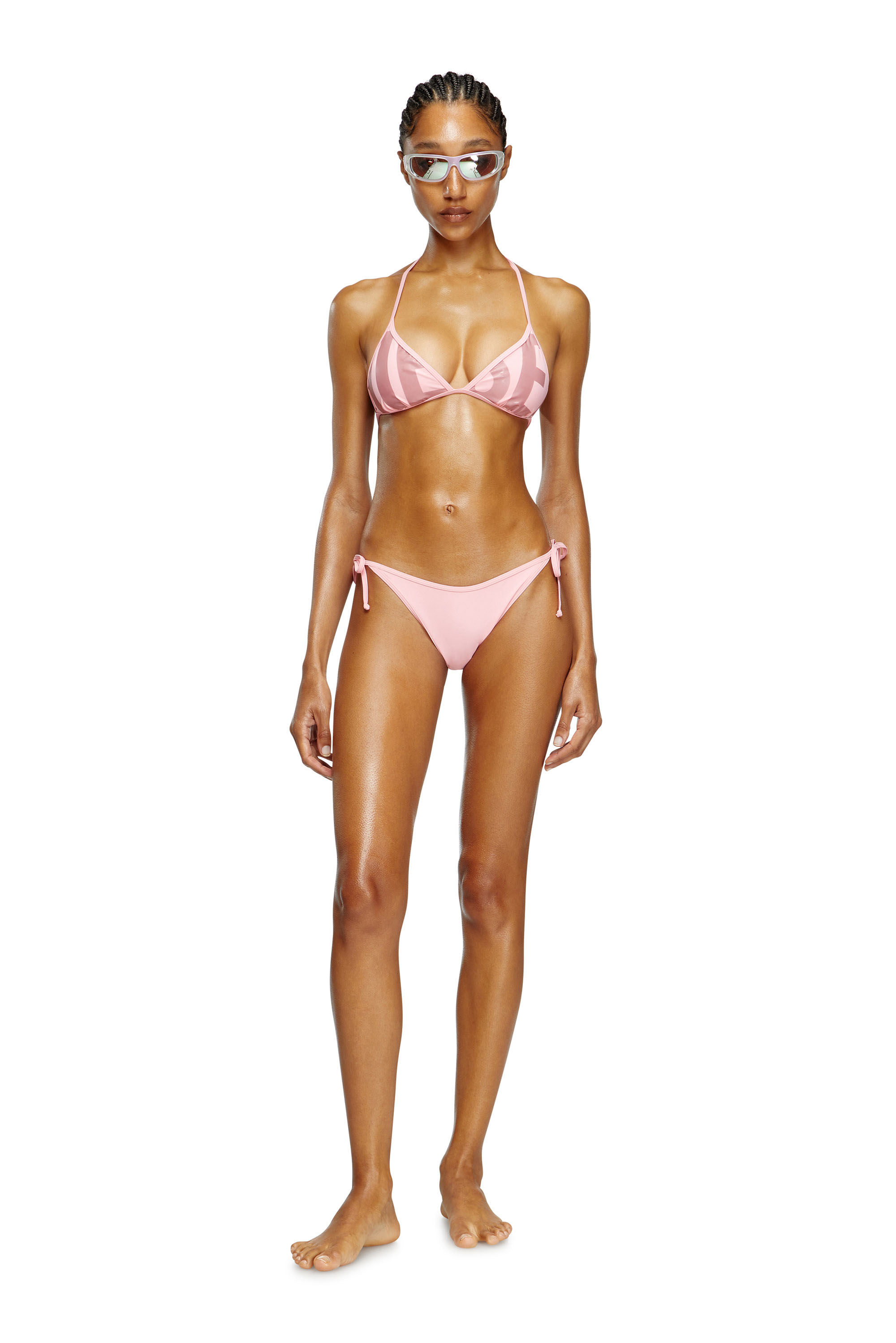 Diesel - BFB-SEES-A, Damen Bikinioberteil mit abgeschnittenem Diesel-Logo in Rosa - 2