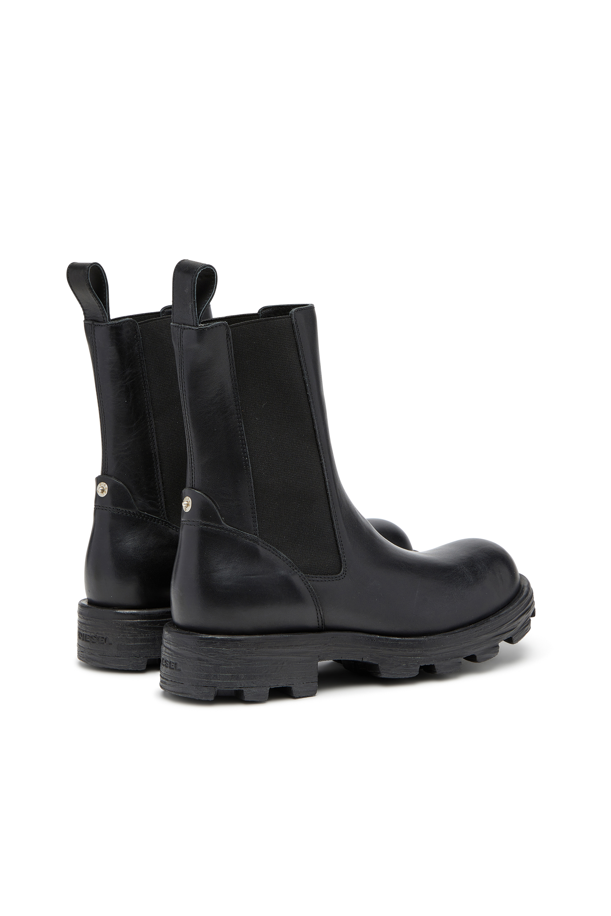 Diesel - D-HAMMER CH W, Damen D-Hammer-Stiefel aus Leder mit Profilsohle in Schwarz - 3