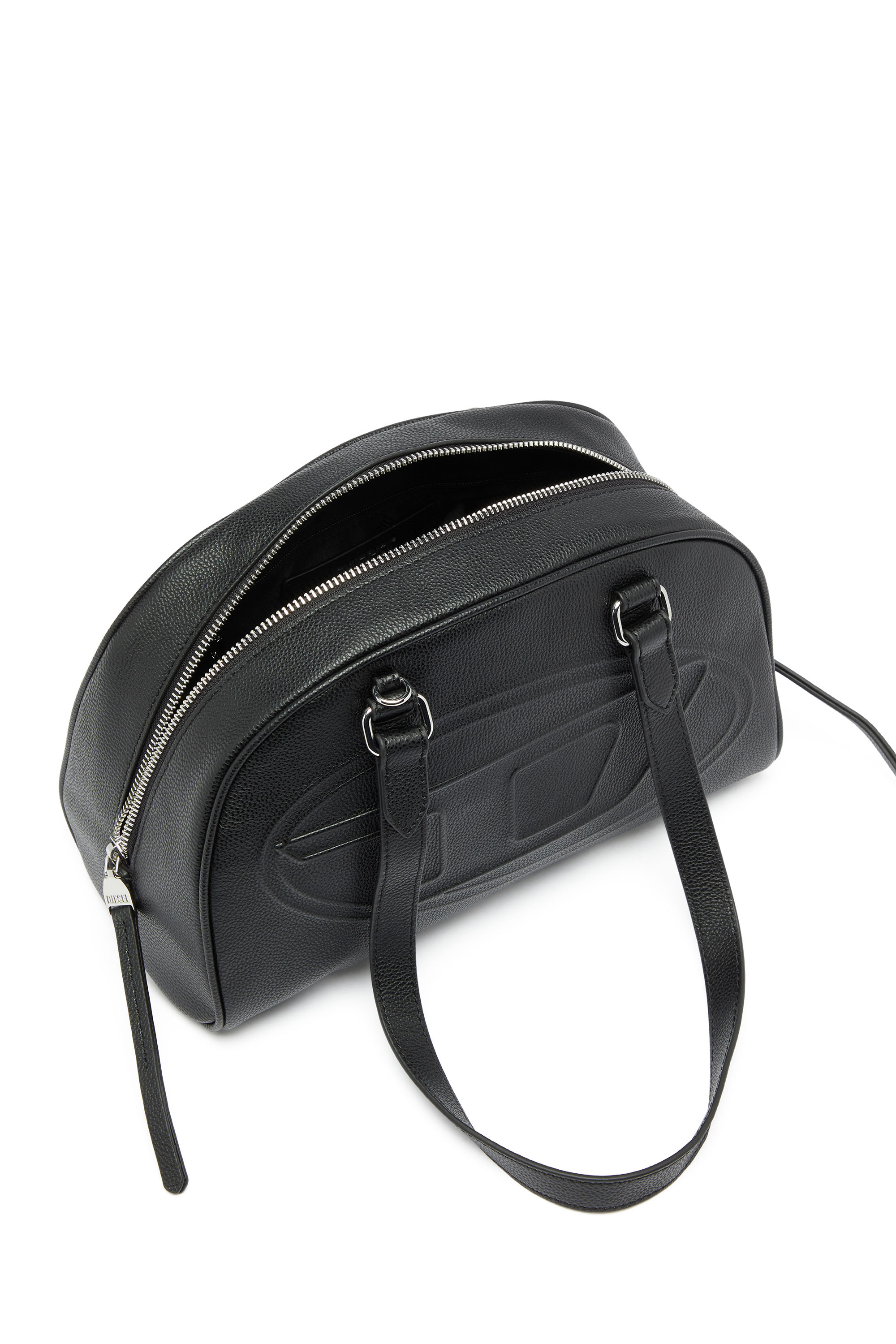Diesel - 1DR DOME SHOULDER, Unisex 1DR Dome - Boston Bag aus Leder mit gepr&auml;gtem Logo in null - 3