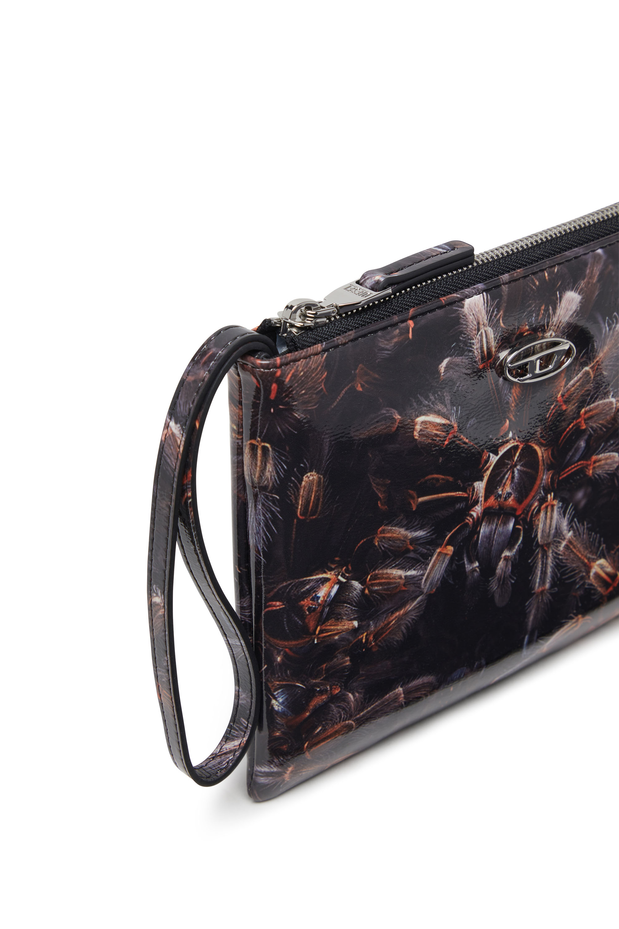 Diesel - PLAY POUCH II, Woman's Pouch in printed glossy PU in Black - 5