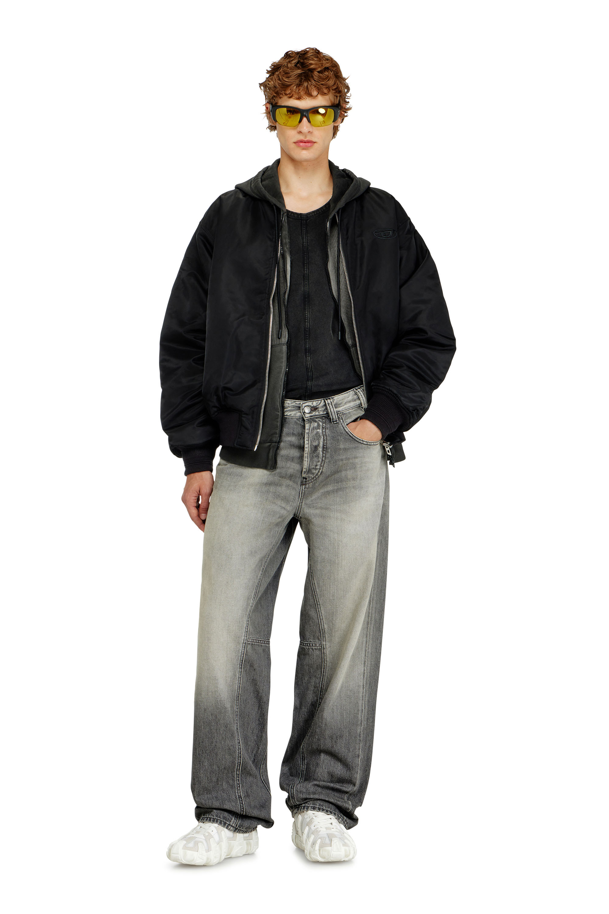 Diesel - W-TYPE-D1, Herren Gesteppte Bomberjacke mit Oval-D-Stickerei in Schwarz - 2