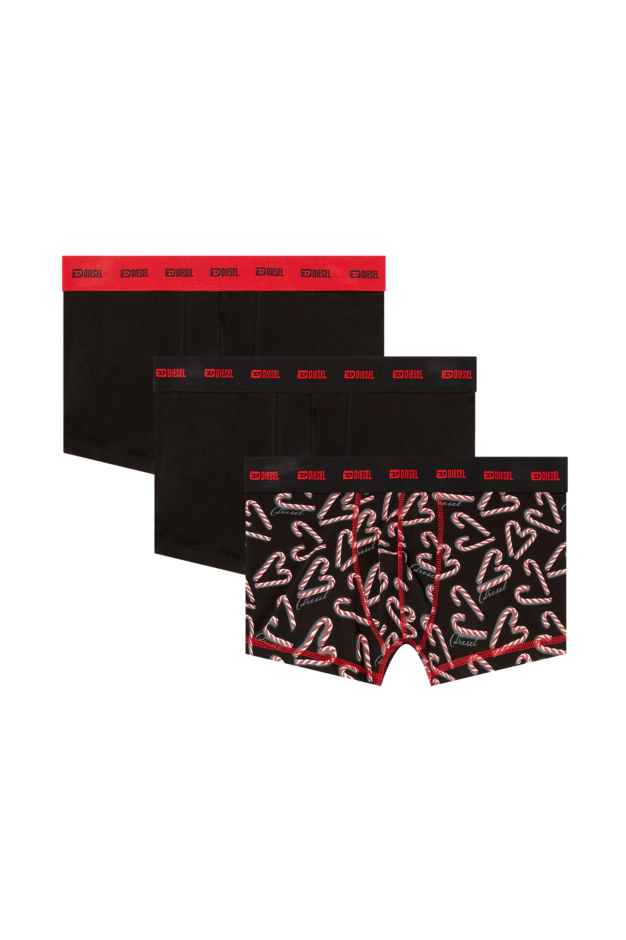Diesel - DAMIEN-GFT-UTLT-3PACK, Herren Set aus drei Boxershorts aus Stretch-Baumwolle in Schwarz/Rot - 2