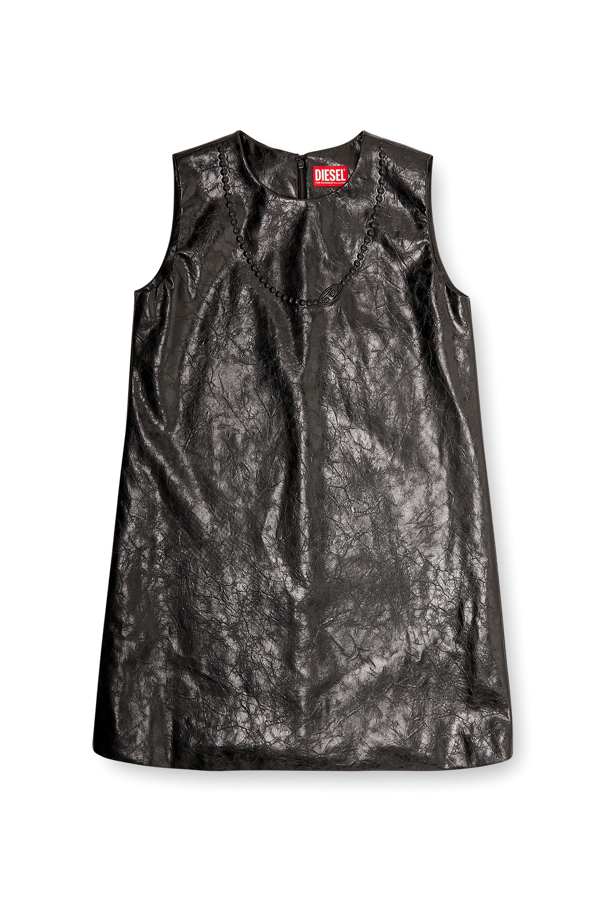 Diesel - D-ARES, Damen Beschichtetes Minikleid mit geprägtem Oval D in Schwarz - 3