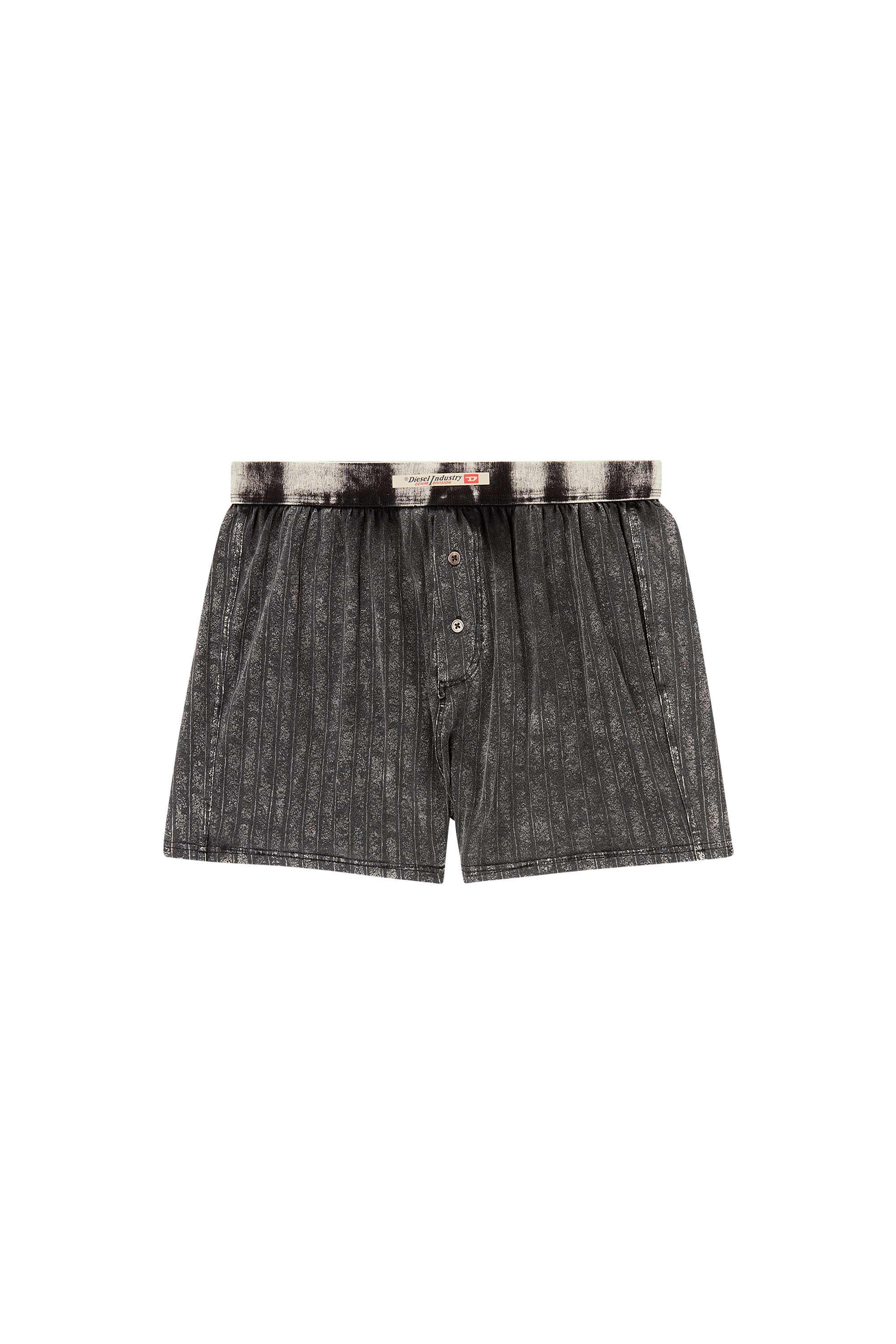 Diesel - STARK-DNM, Herren Lange Baumwollboxershorts mit Nadelstreifen-Denim-Effekt in null - 3