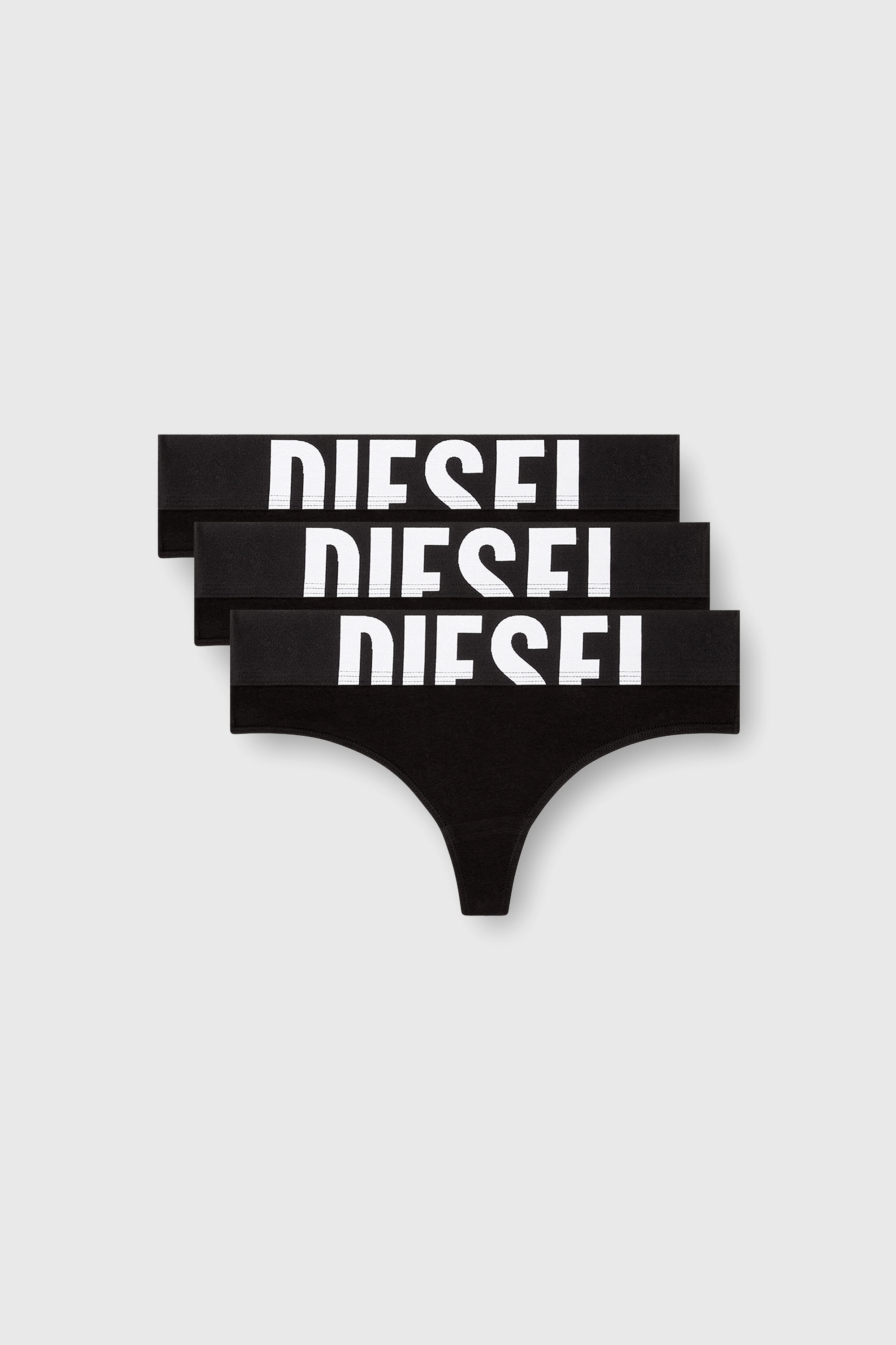 Diesel - UFST-STARS-THREEPACK, Damen Strings mit Cut-off-Logo im Dreierpack in Schwarz - 2