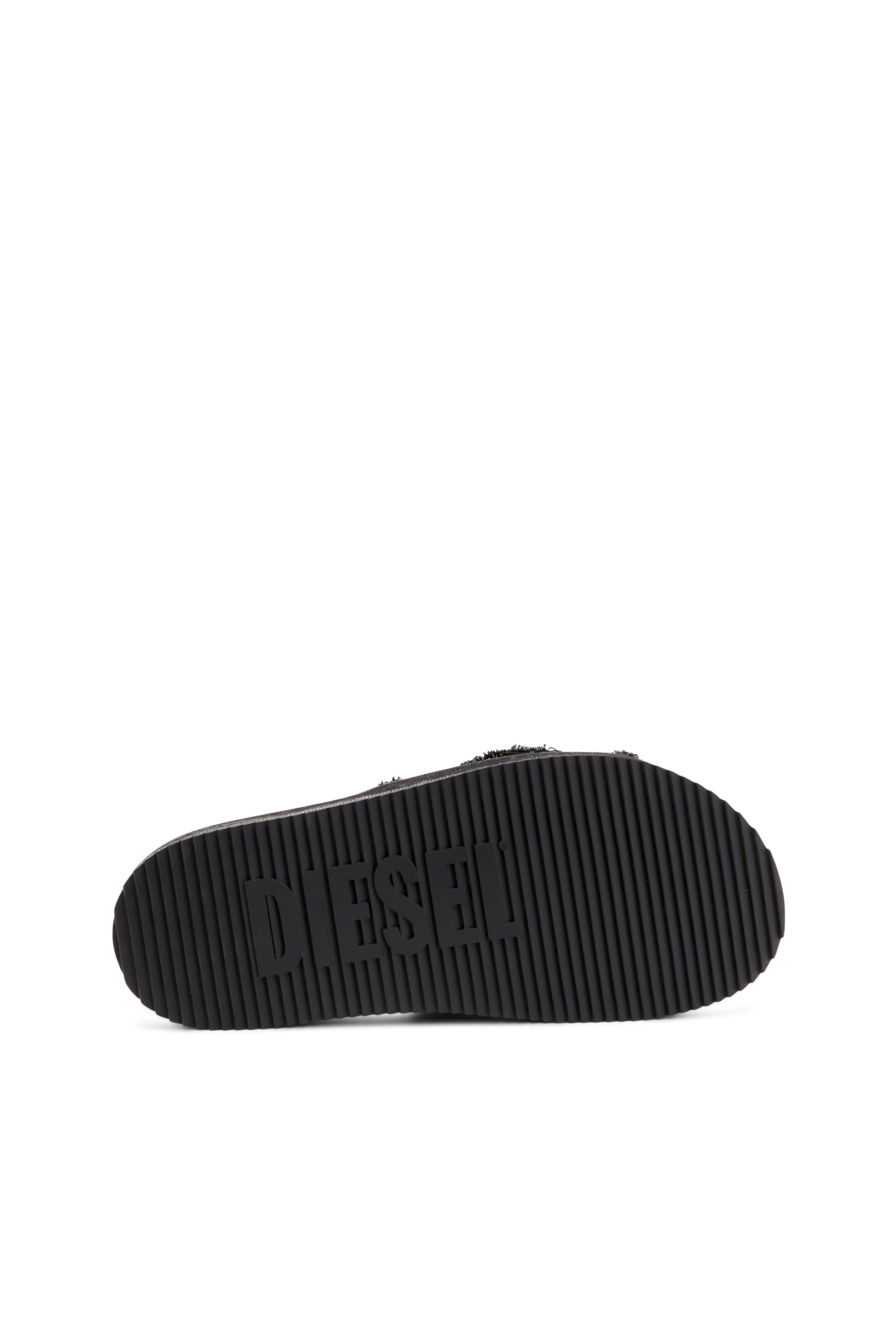 SA-SLIDE D OVAL, Schwarz Diesel - SA-SLIDE D OVAL, Unisex Sa-Slide D-Slides aus vielgetragenem Denim in Schwarz - 5