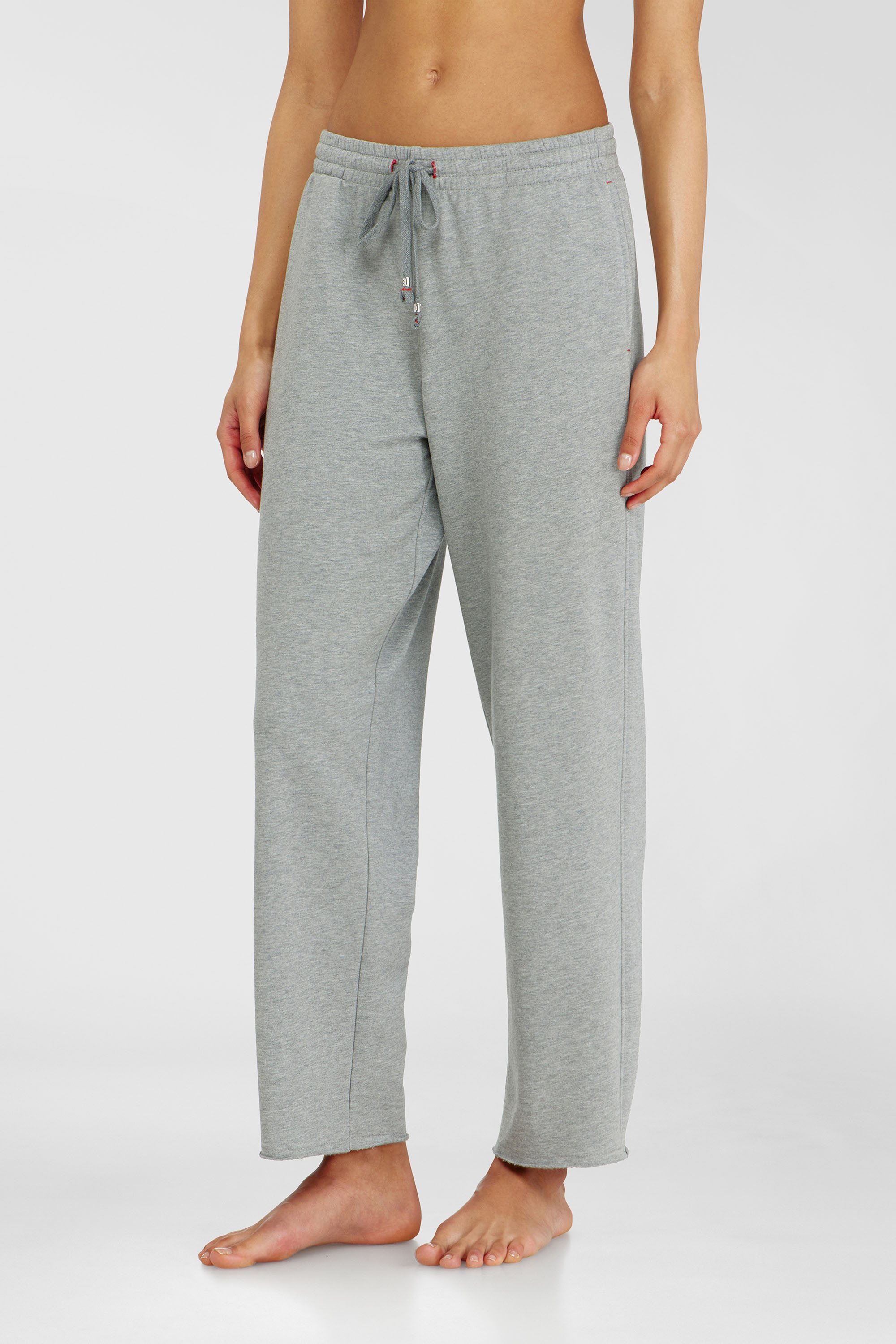 Diesel - INDRA-D-CORE, Damen Aufgeraute Sweathose mit offenen S&auml;umen in Grau - 1