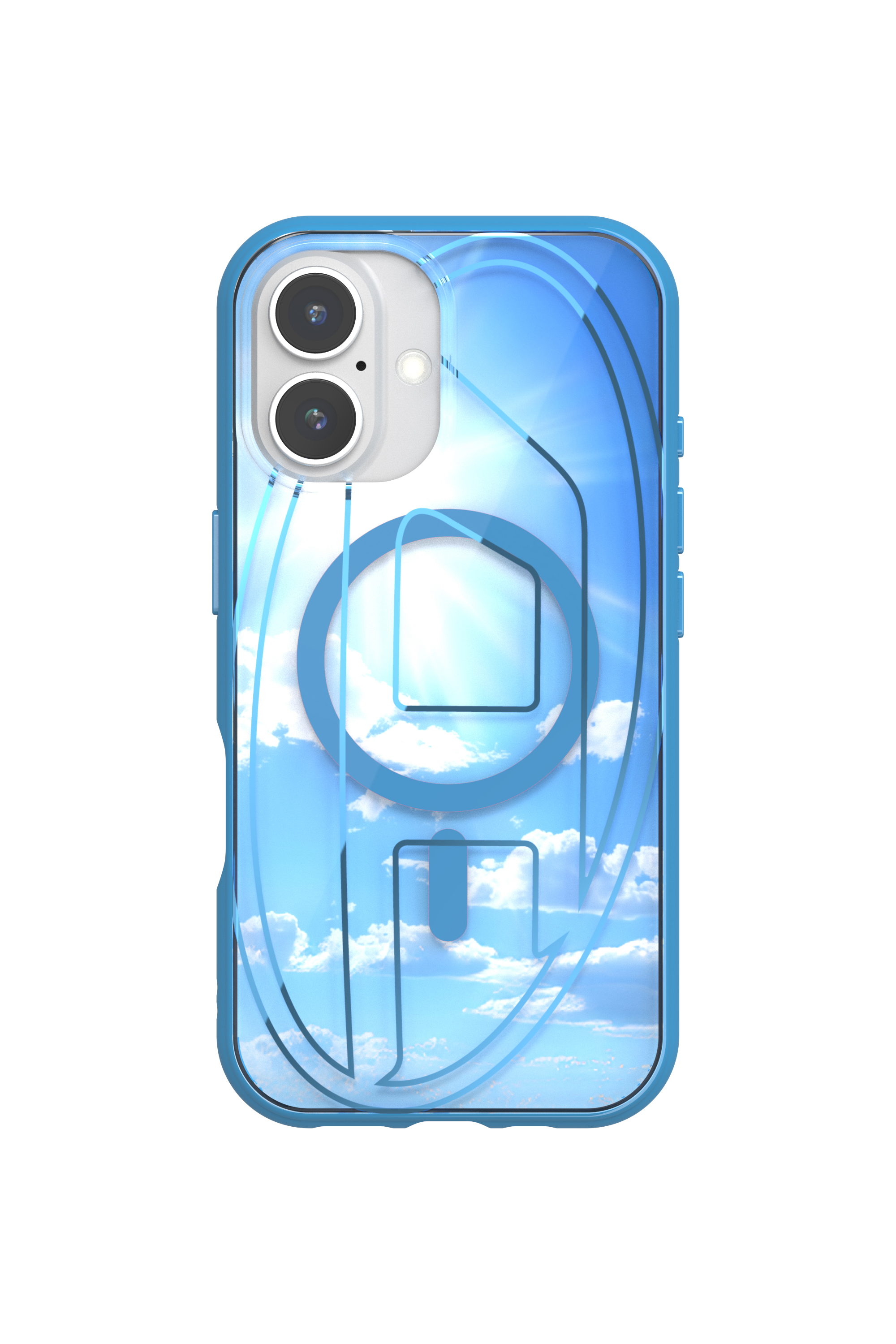 Diesel - 60252 AOP CASE, Unisex Oval D Hülle mit MagSafe iPhone 16 in Azurblau - 4