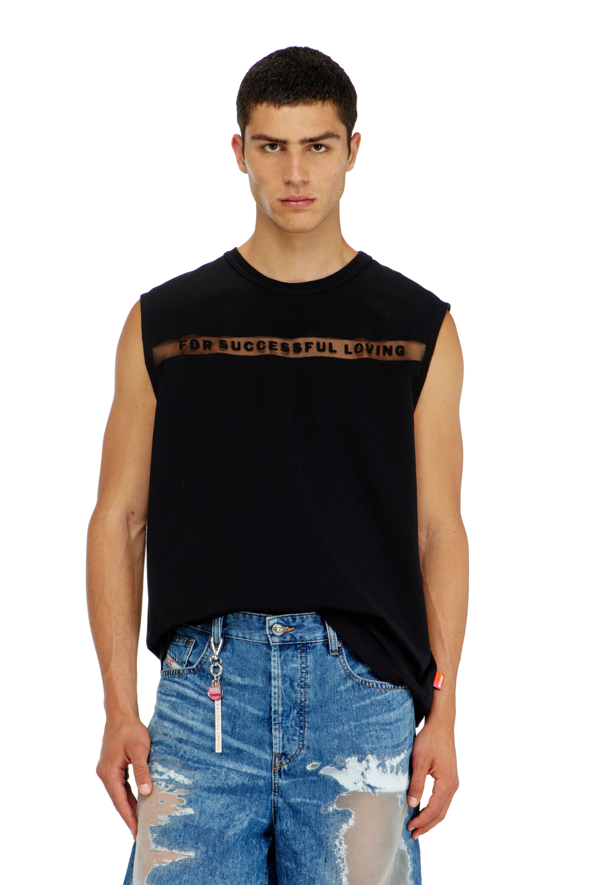 Diesel - PR-T-NORM-BISC-MATI-R, Unisex Tanktop mit For Successful Loving Logo in Schwarz - 1