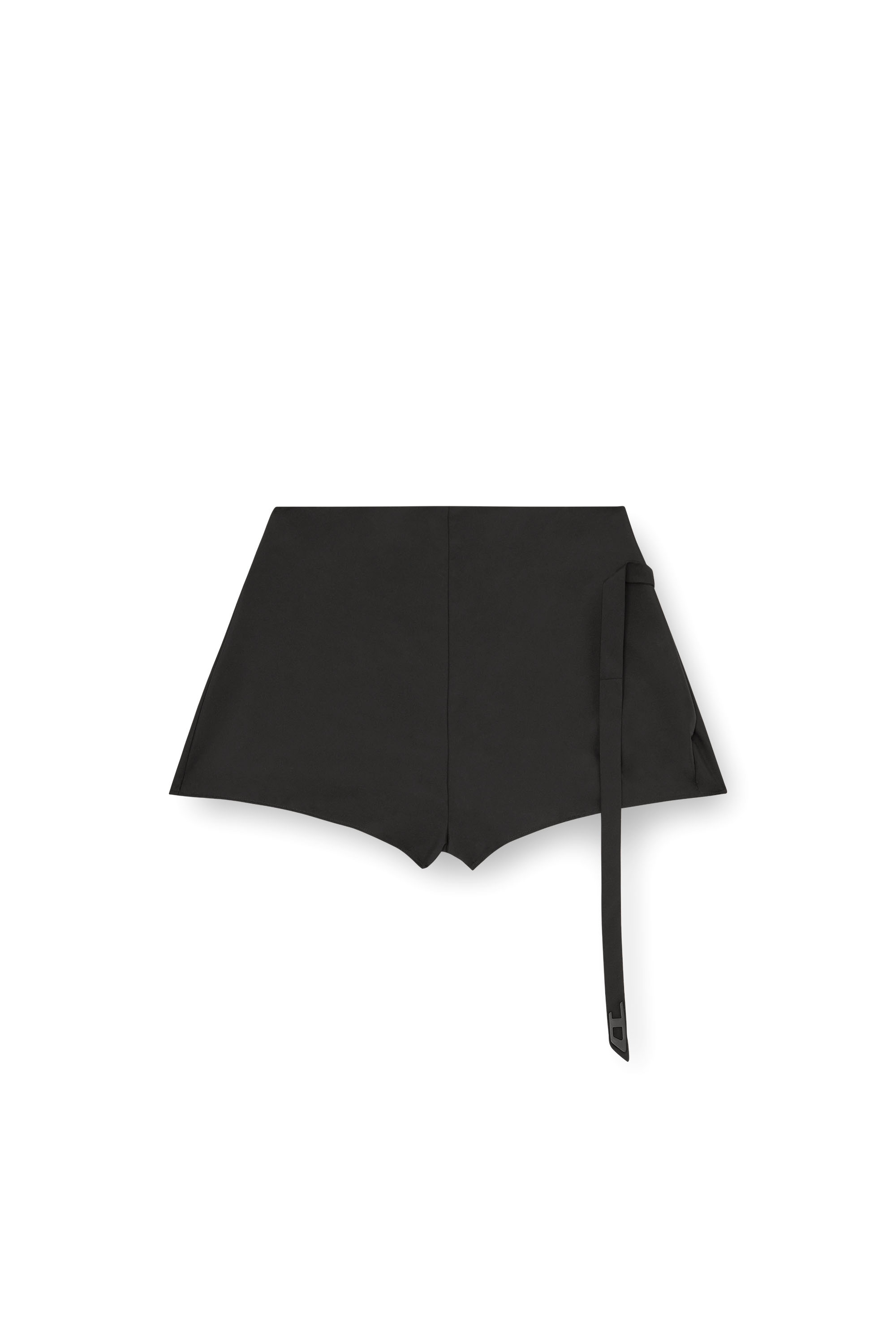 Diesel - P-SARTO, Damen Taft-Shorts mit Wickeleffekt in Schwarz - 3