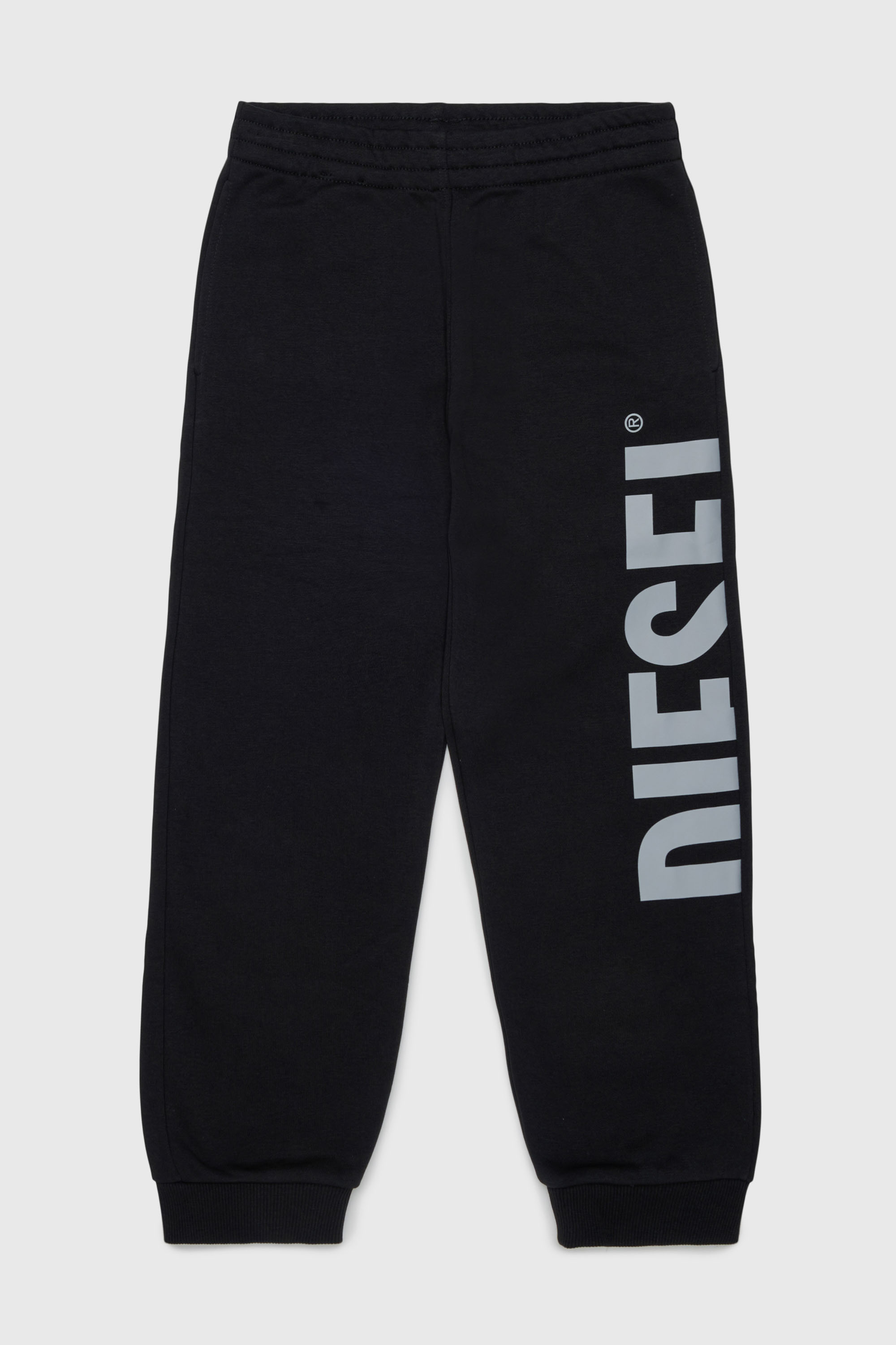 Diesel - PRES, Herren Sweatpants mit abgeschnittenem Logo-Print in Schwarz - 1