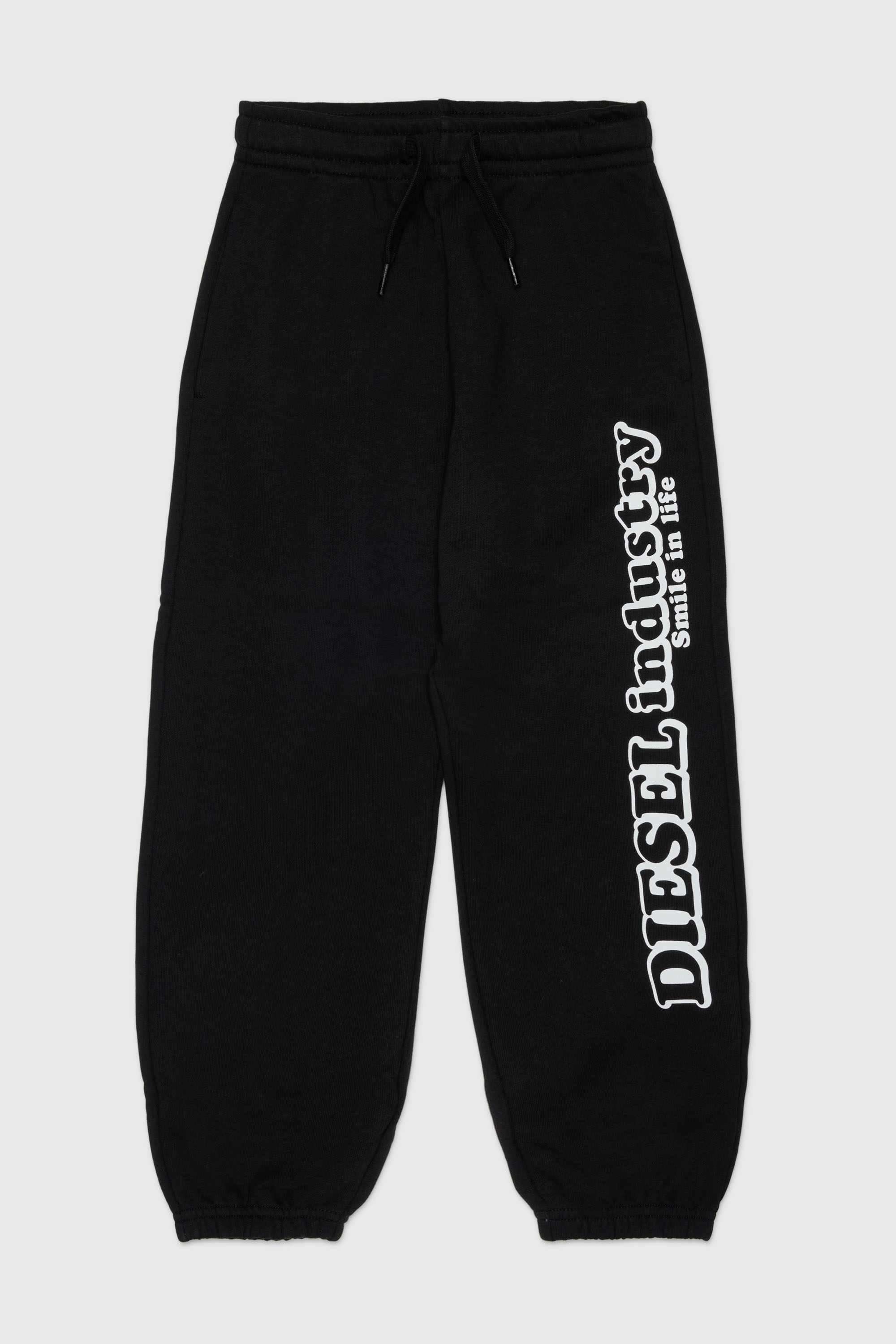 Diesel - PLODIM, Herren Sweatpants aus Baumwolle mit Diesel Industry Print in Schwarz - 1