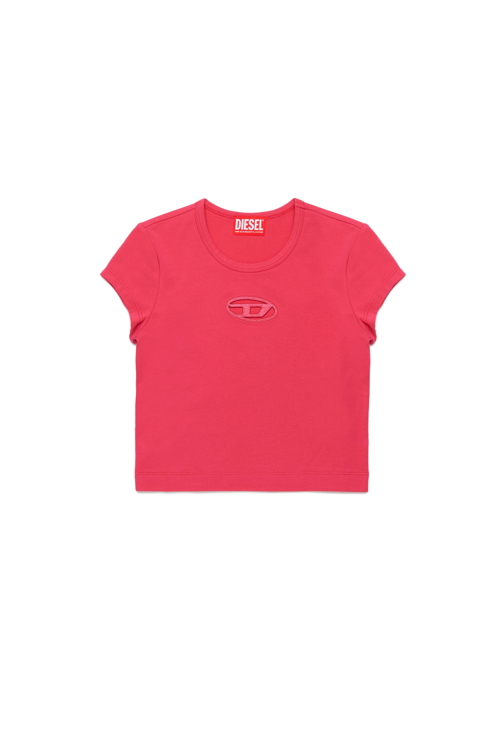 Diesel - TANGIE, Damen T-Shirt mit Cutout-Oval D in Rosa - 1