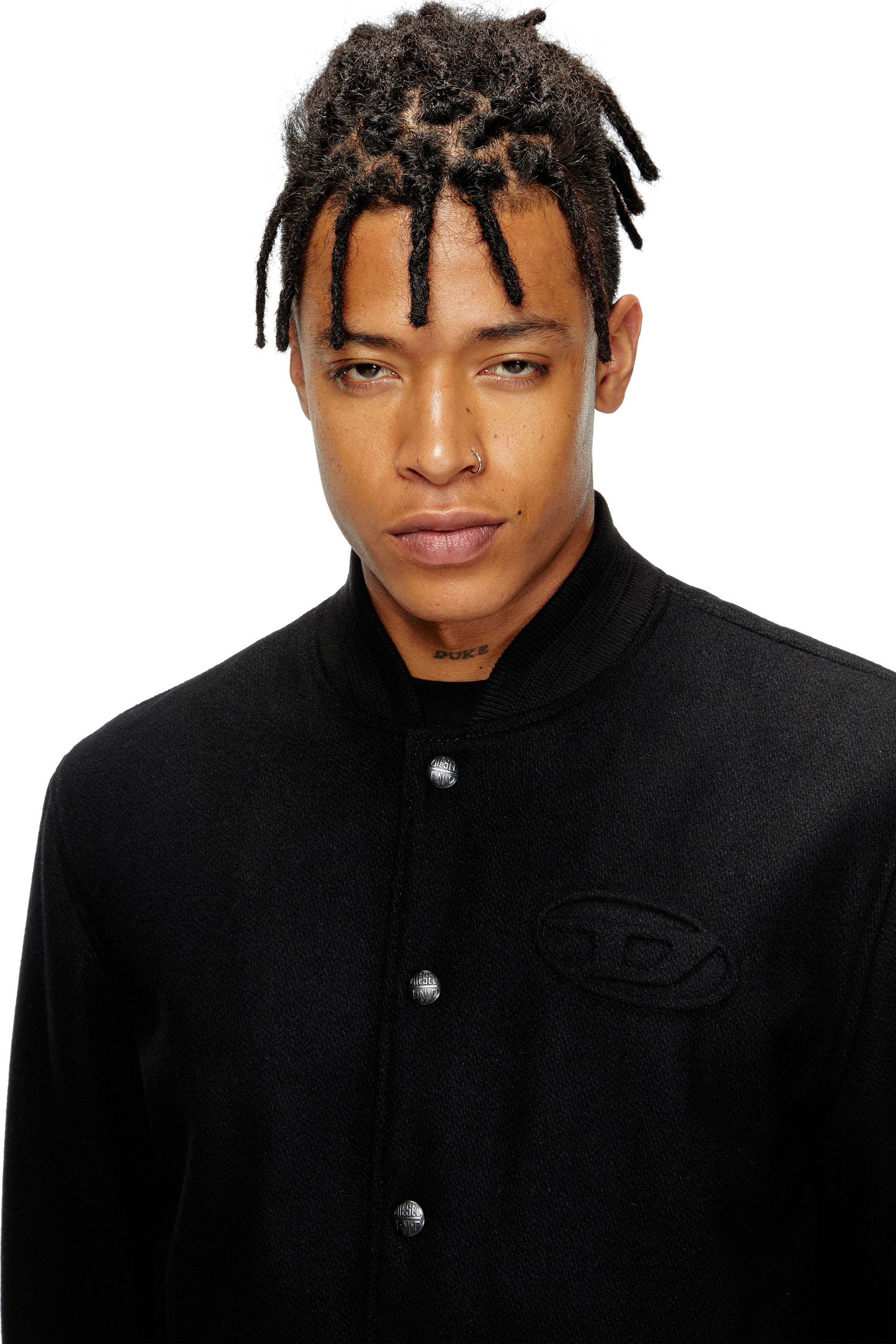 Diesel - J-ARRY, Herren Gefütterte Bomberjacke aus Wollmischung in Schwarz - 5