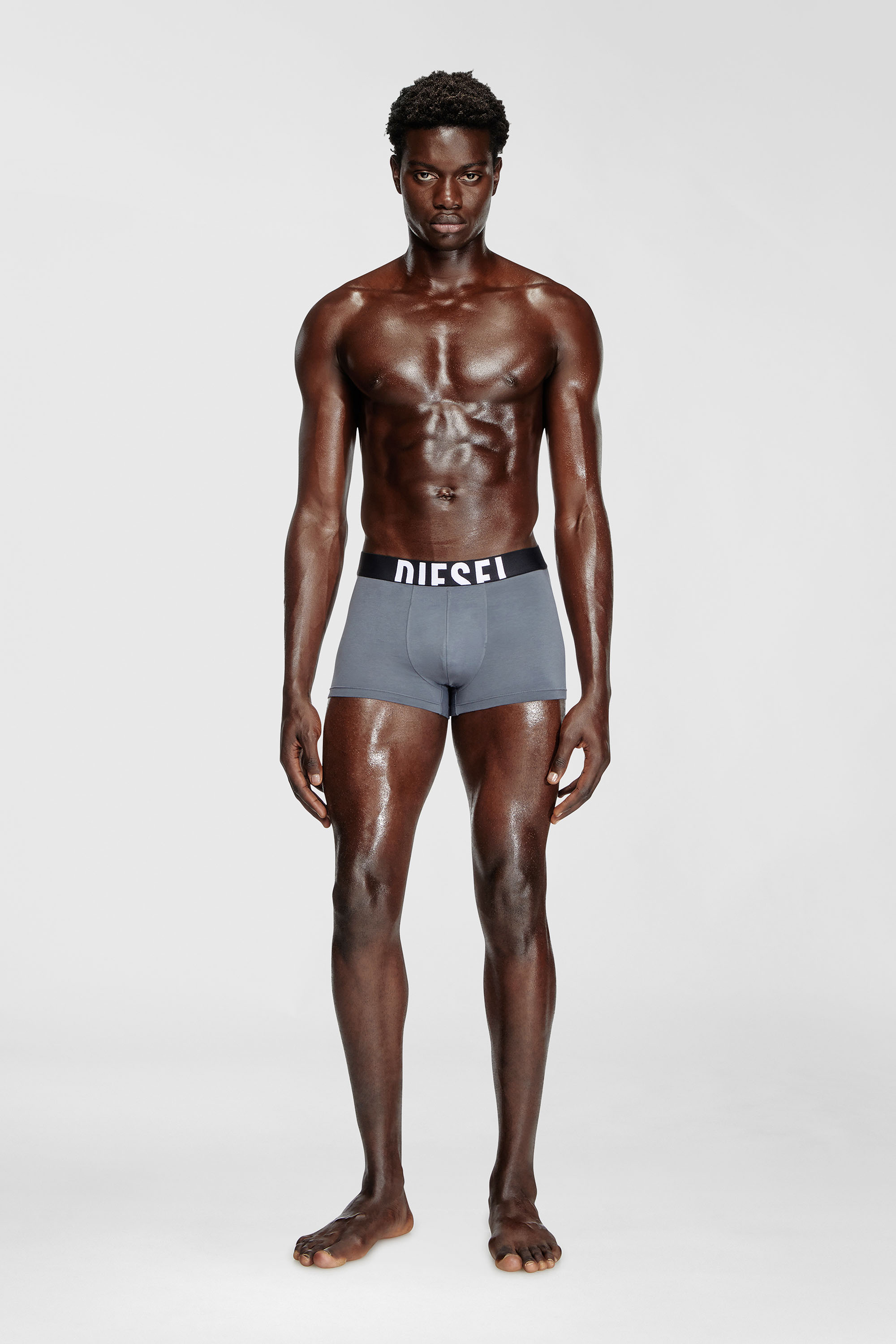 Diesel - DAMIEN-D-POP-3PACK-40, Man's Three-pack boxer briefs in stretch cotton in Grey/Black - 2