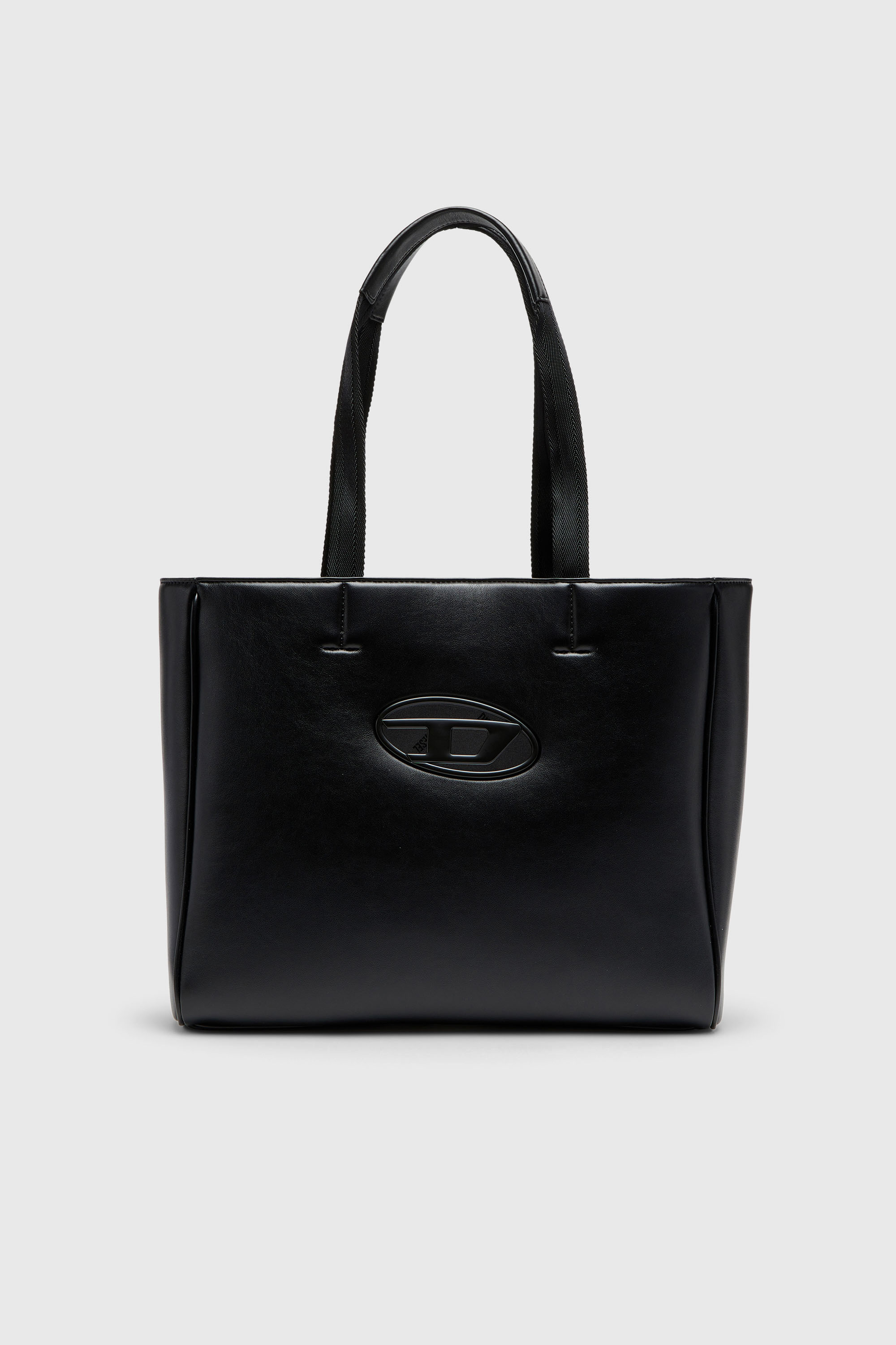 Diesel - HOLI-D SHOPPER EW, Unisex Holi-D-Quadratischer Shopper aus gebondetem Neopren in Schwarz - 1