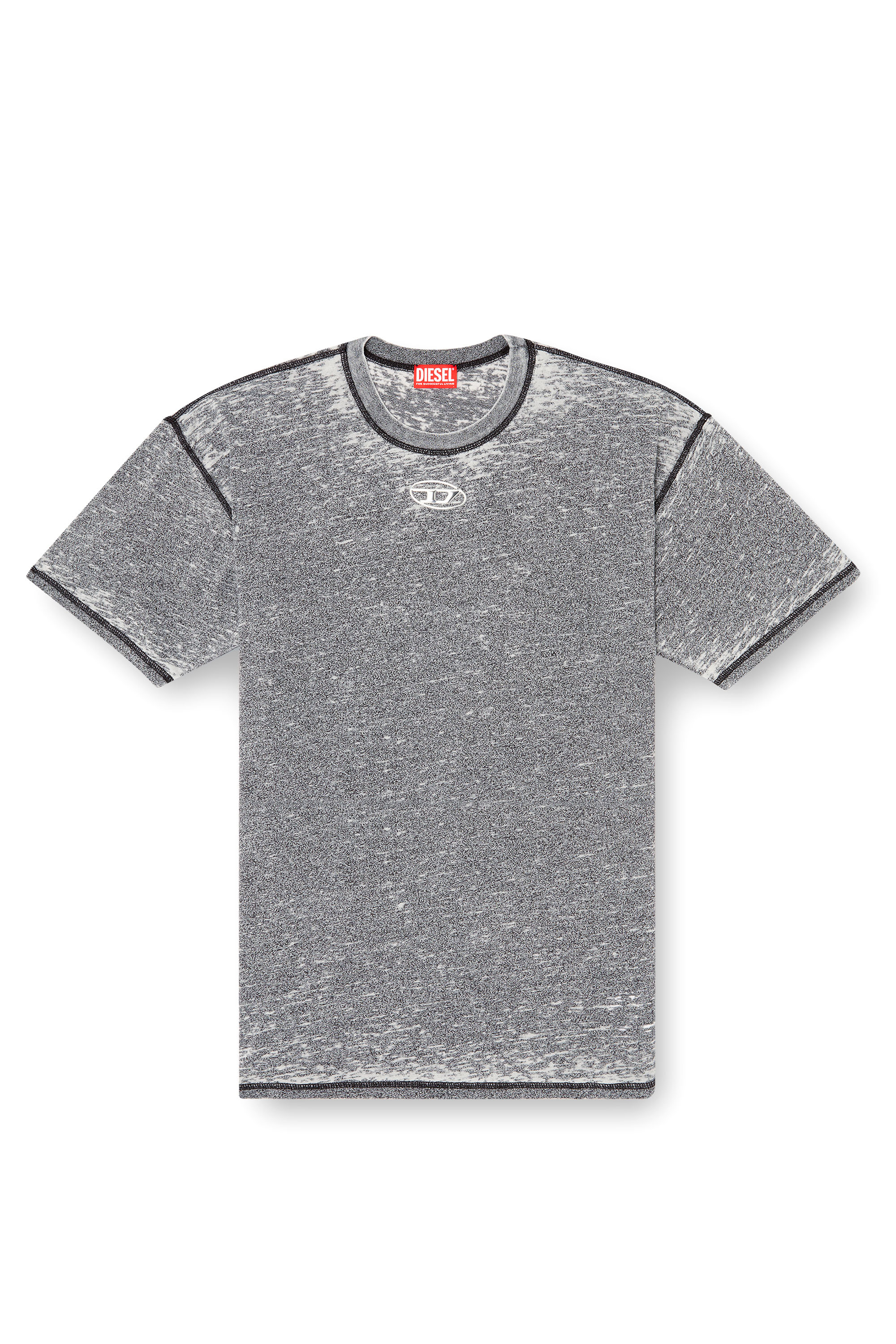 Diesel - T-BOXT-PAK, Herren Burnout-T-Shirt mit Logo aus Metall in Grau - 3