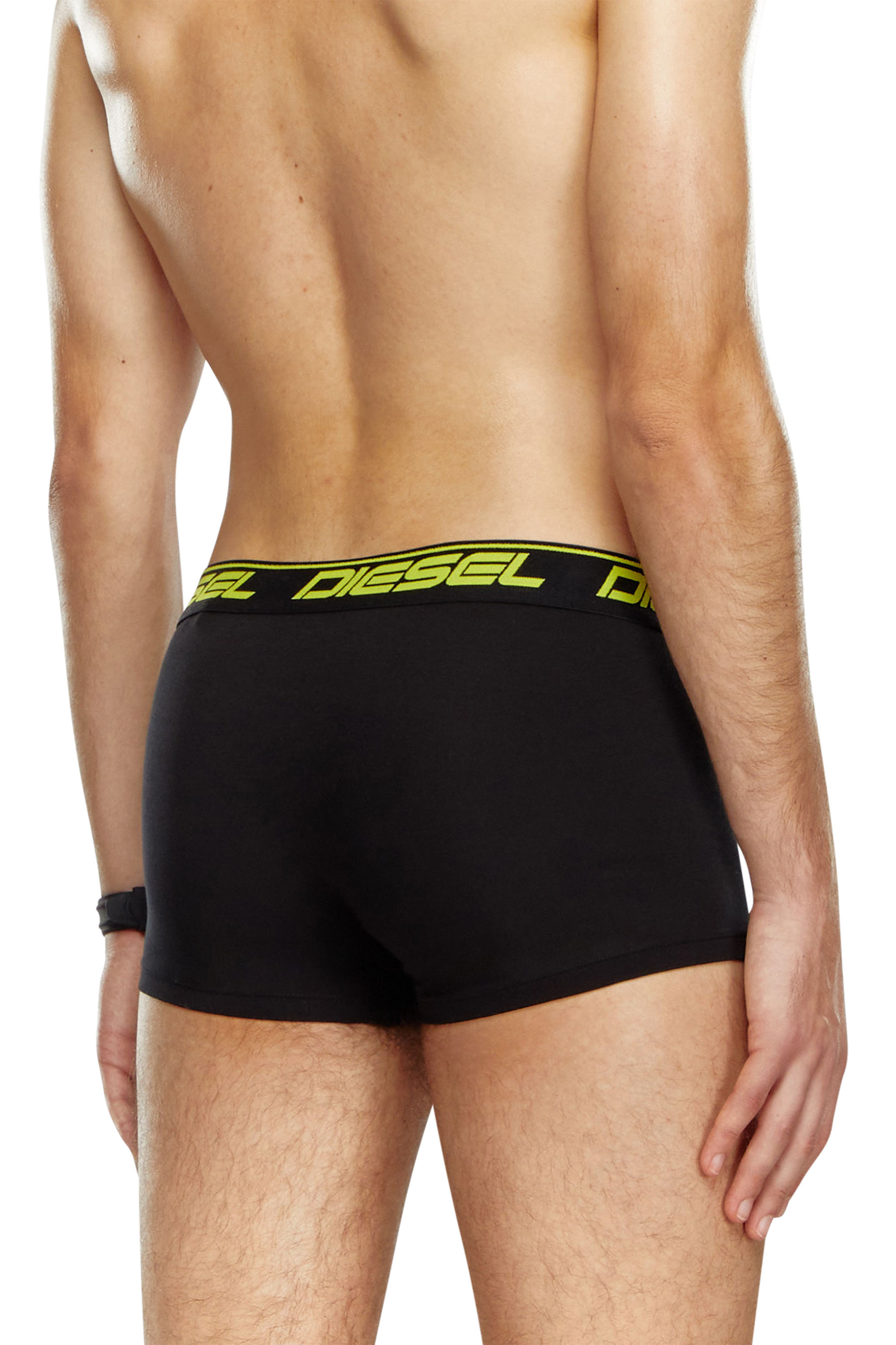 Diesel - UMBX-DAMIENTHREEPACK, Man's Three-pack cloudy-print boxer briefs in Black/Yellow - 3