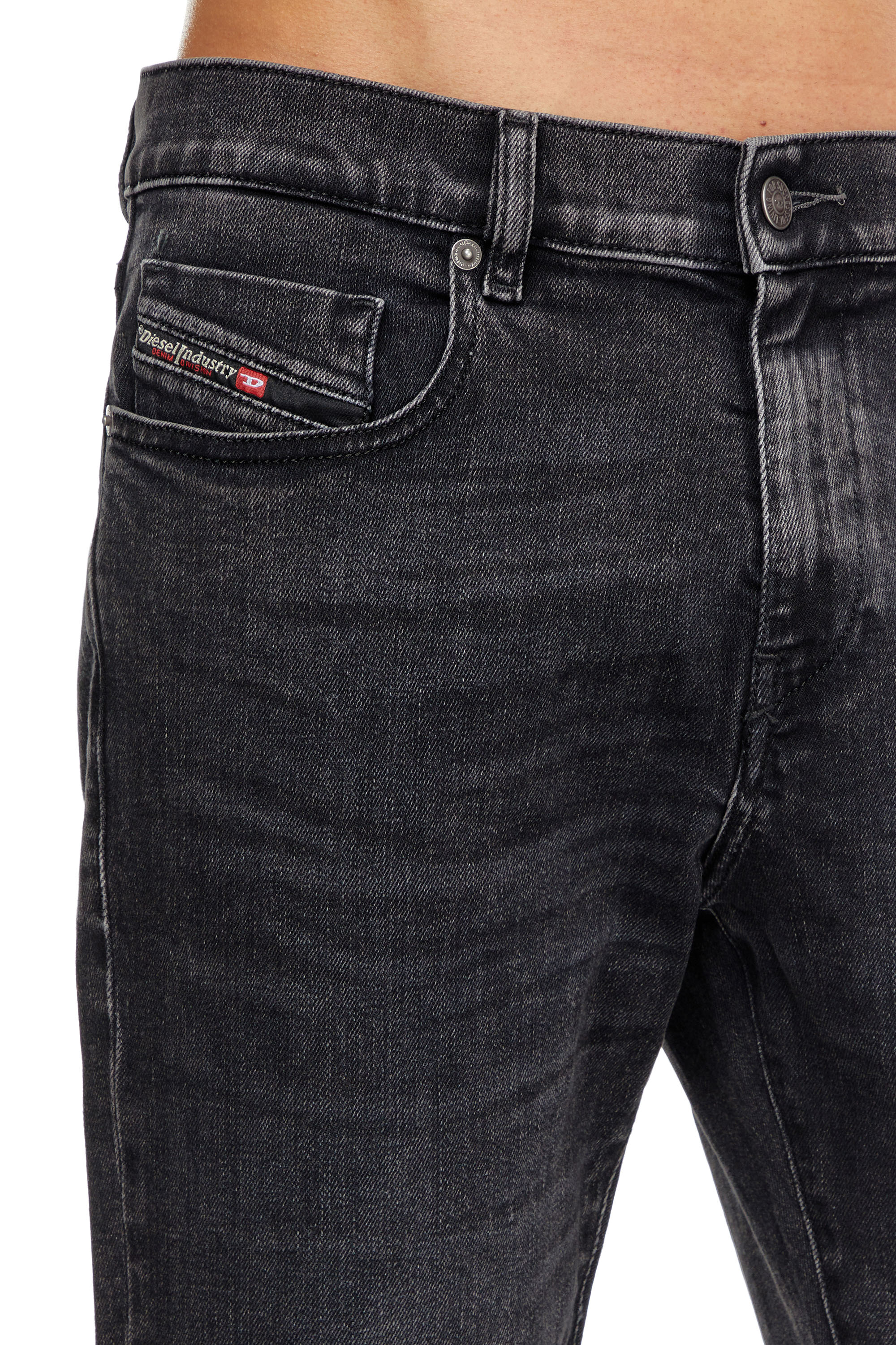 Diesel - Slim Jeans 2019 D-Strukt 09B83, Schwarz/Dunkelgrau - Image 3