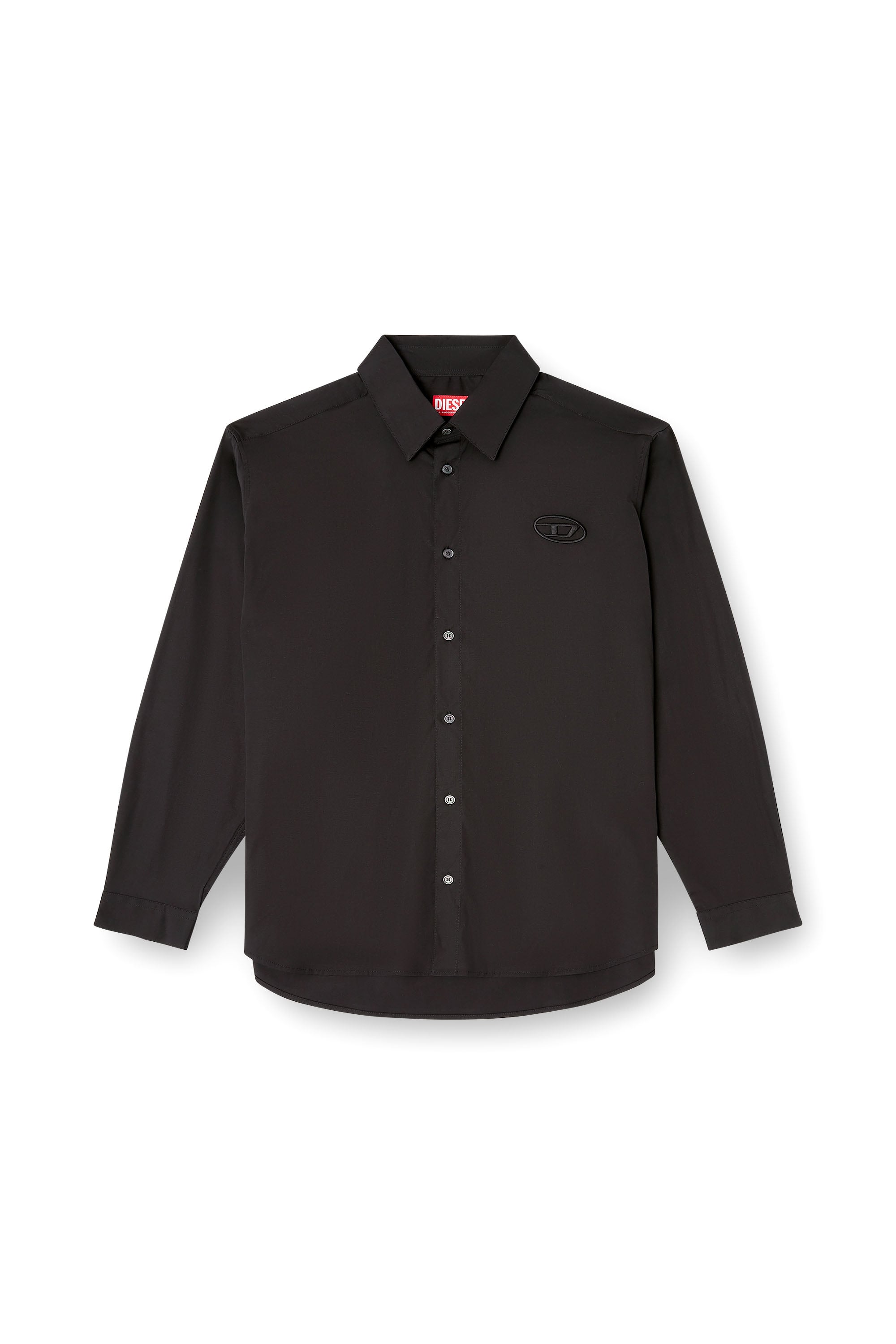 Diesel - S-SIMPLY-GSBH, Herren Stretch-Popeline-Hemd mit Stickerei in Schwarz - 3