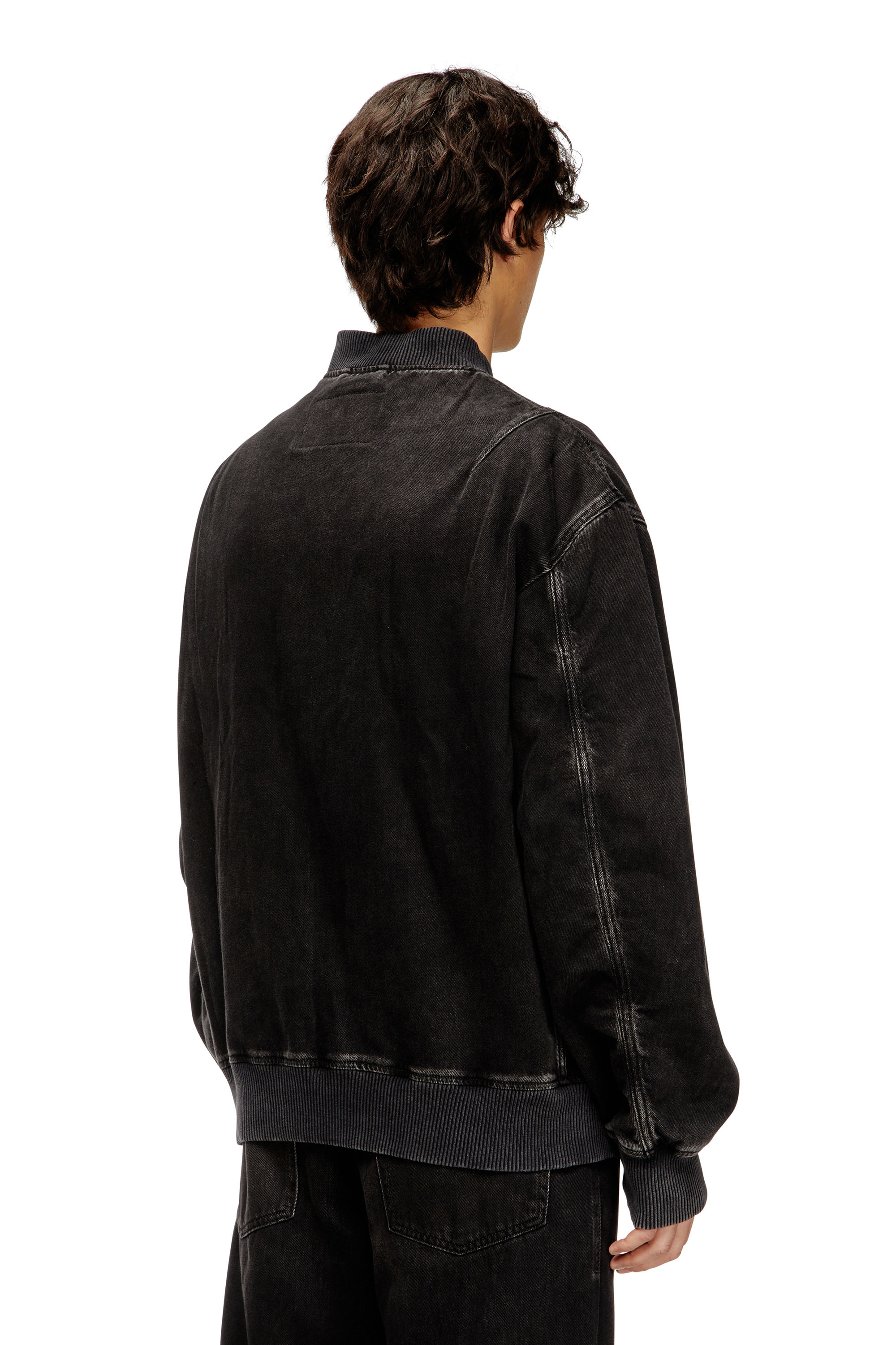 Diesel - D-VINZ, Herren Bomberjacke aus Denim in cleaner Waschung in Schwarz - 4