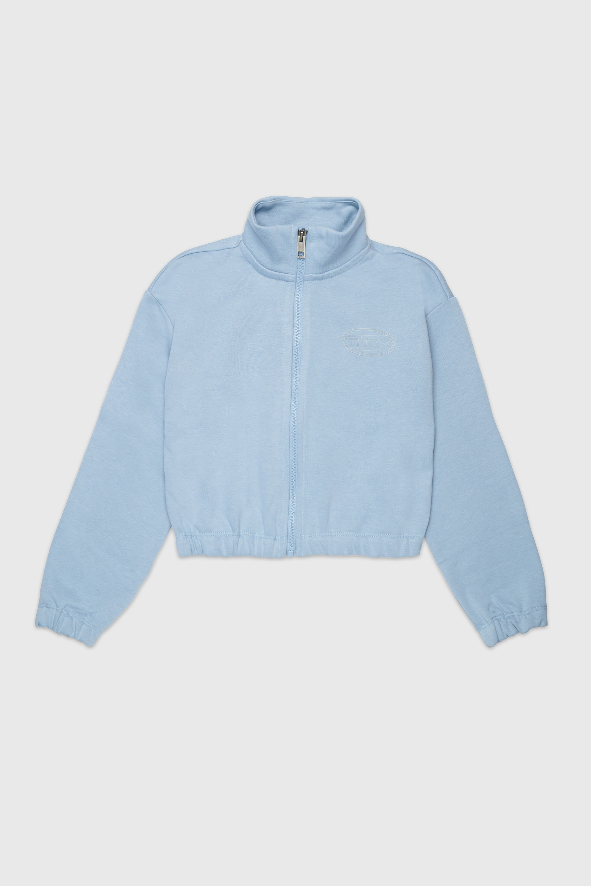 Diesel - SALILA, Damen Sweatshirt mit Rei&szlig;verschluss und Oval D Logo in Blau - 1
