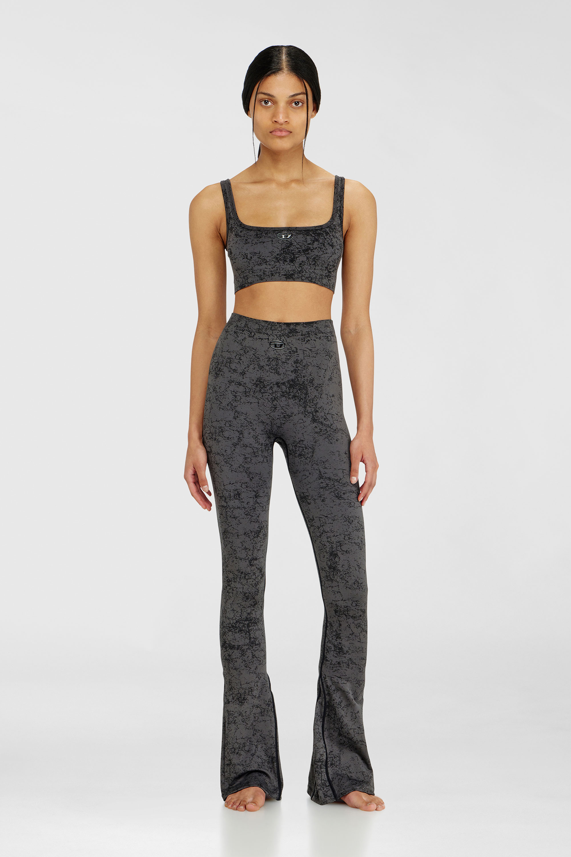 Diesel - CORNELIA-UTLT, Damen Fared leggings mit Utility-Print in Dunkelgrau - 1