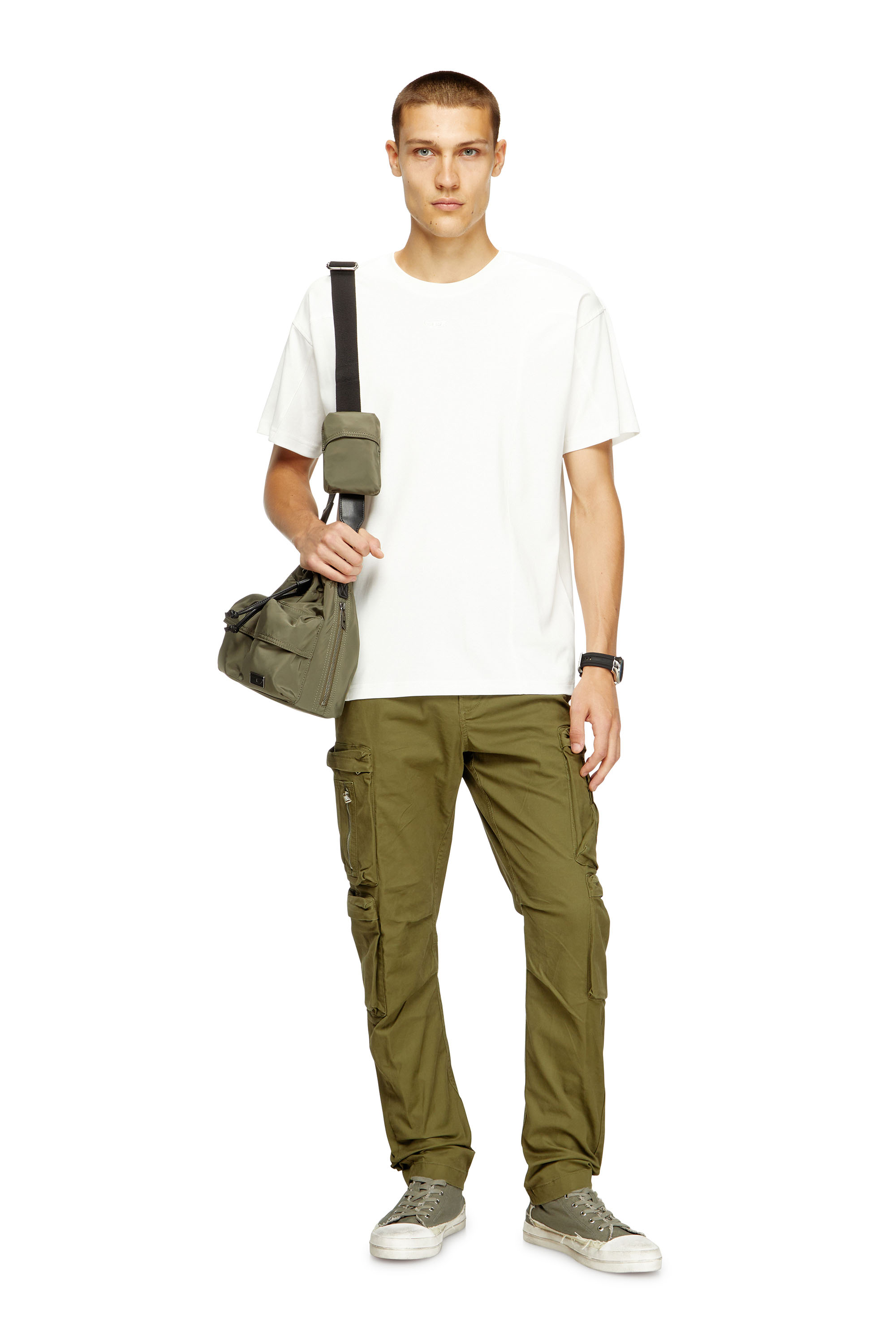 Diesel - T-NORM-INT, Man's Short-sleeve T-shirt with panels in White - 2