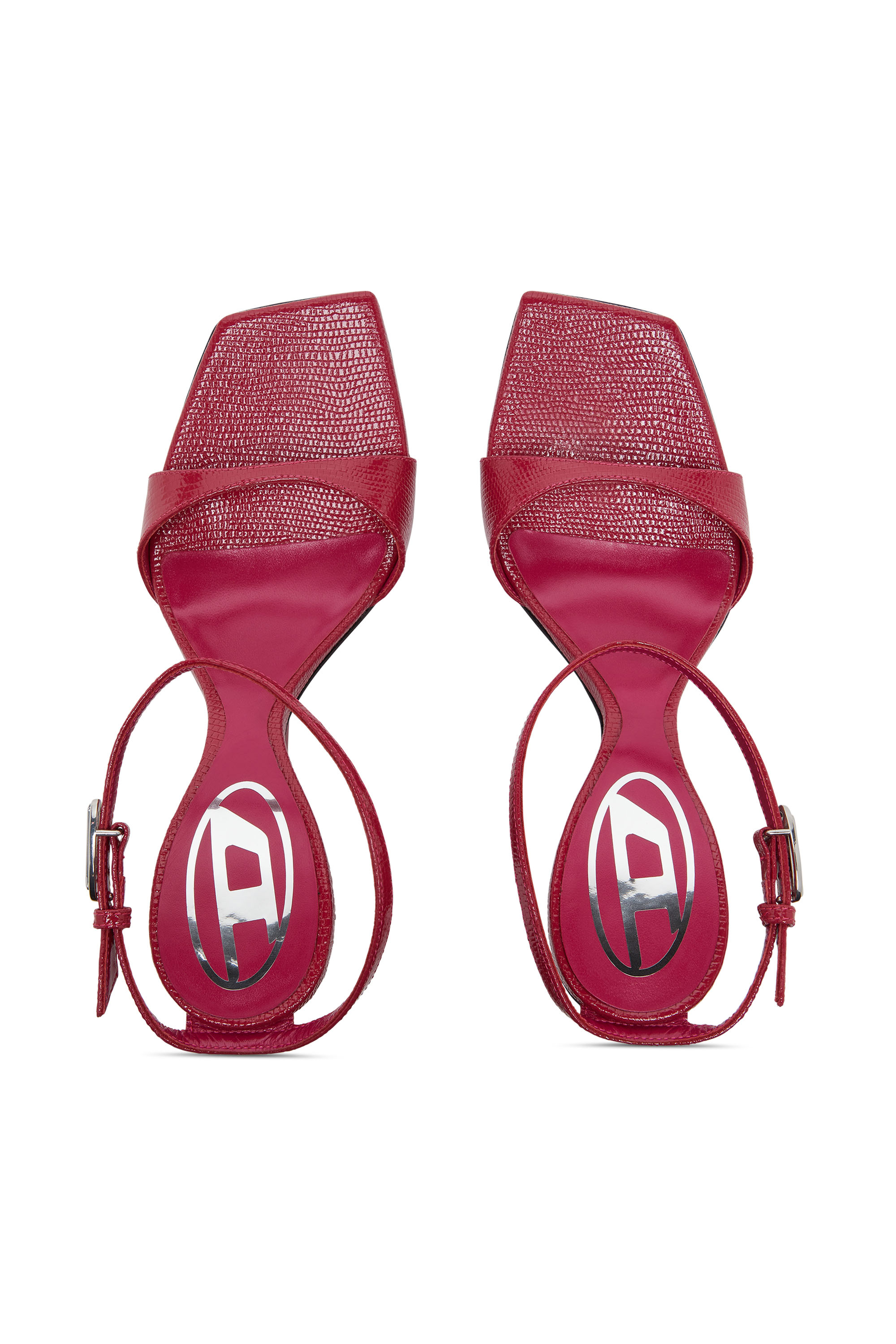 D-AMBER SANDAL WEDGE, Rosa Diesel - D-AMBER SANDAL WEDGE, Damen Keilsandalen aus Leder in Eidechsenoptik in Rosa - 4