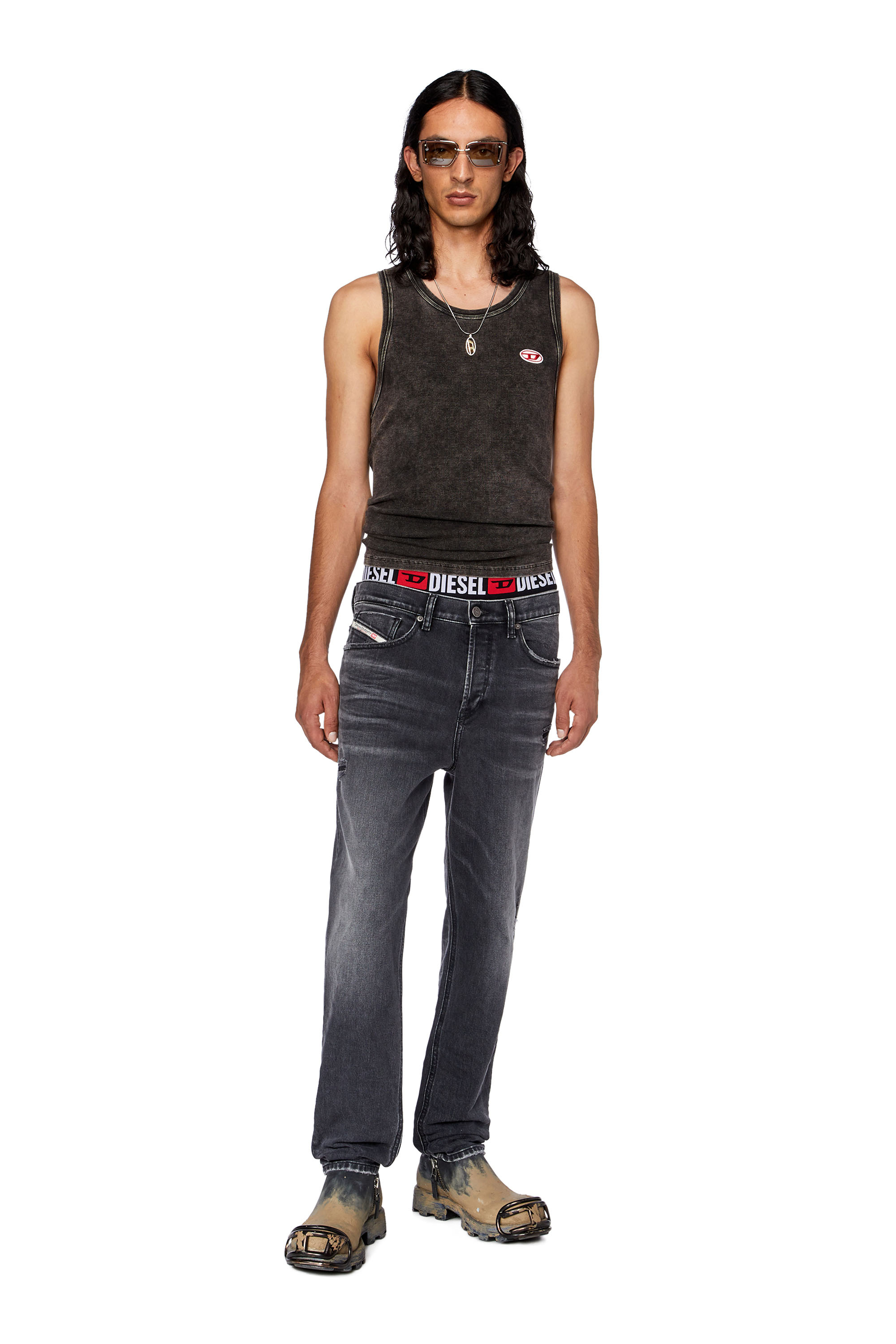 Diesel - Tapered Jeans 2005 D-Fining 09G19, Schwarz/Dunkelgrau - Image 4