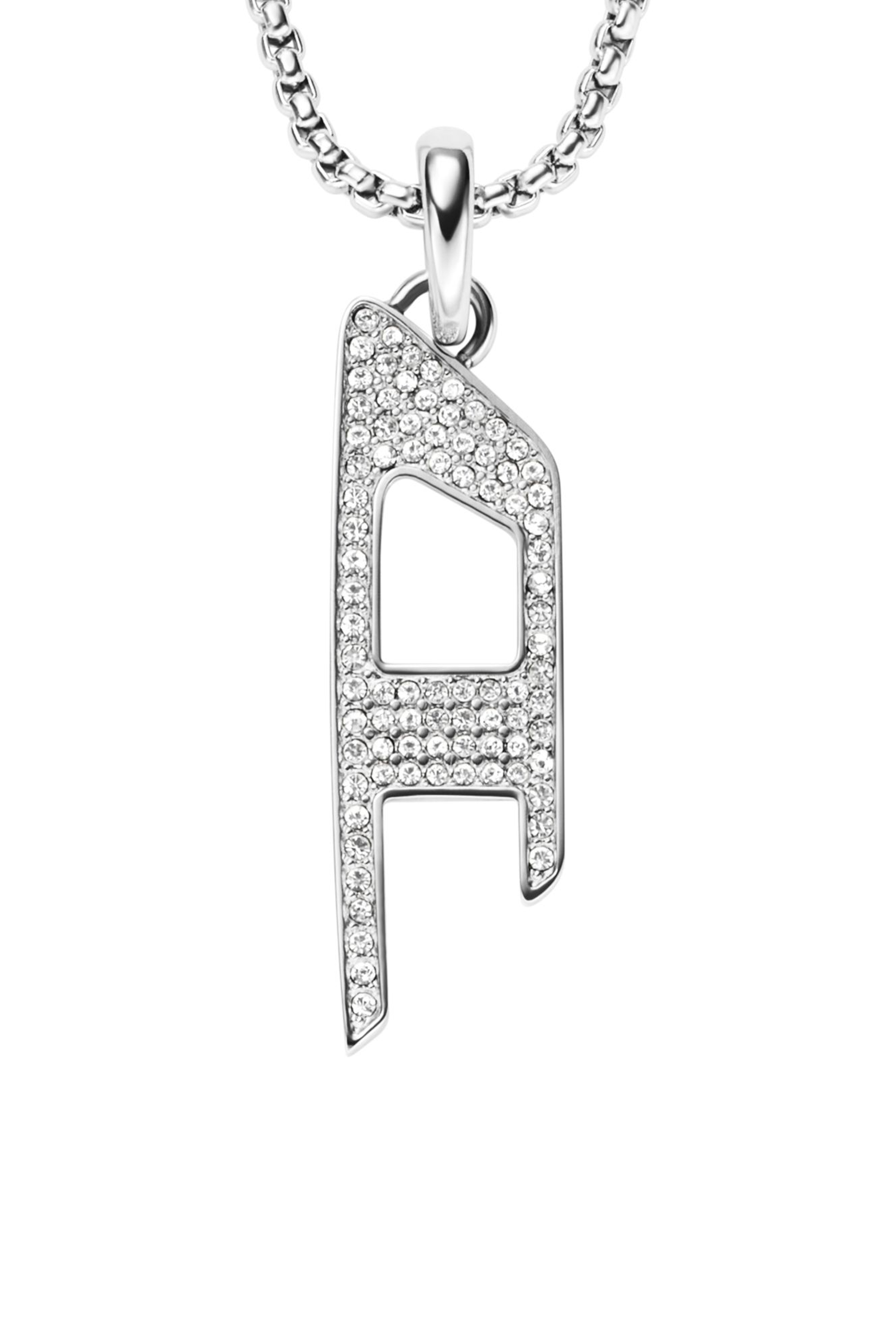 Diesel - DX1624040 JEWELLERY, Unisex's Stainless steel glitz pendant necklace in Silver - 2