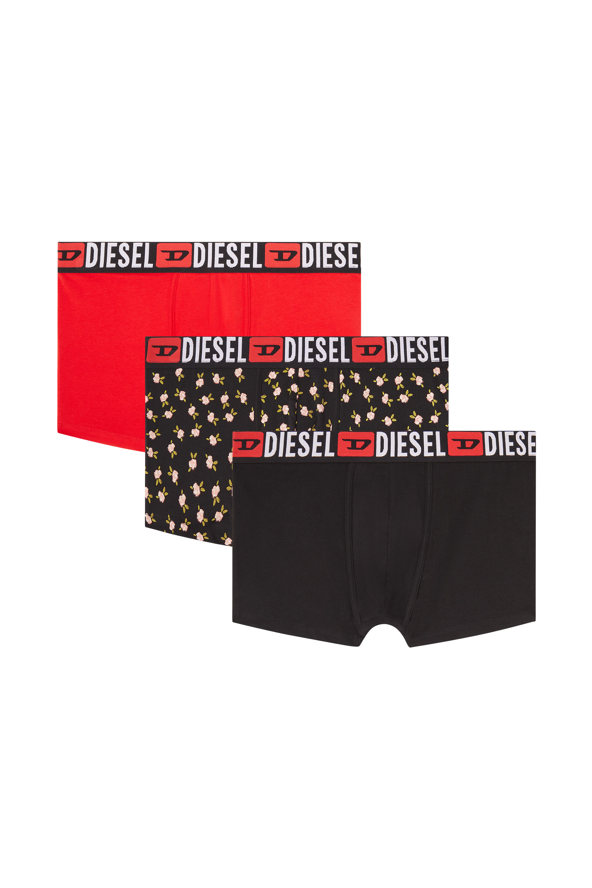 Diesel - UMBX-DAMIENTHREEPACK, Herren 3er-Pack Stretch-Baumwoll-Trunks mit Blumenmuster in null - 2