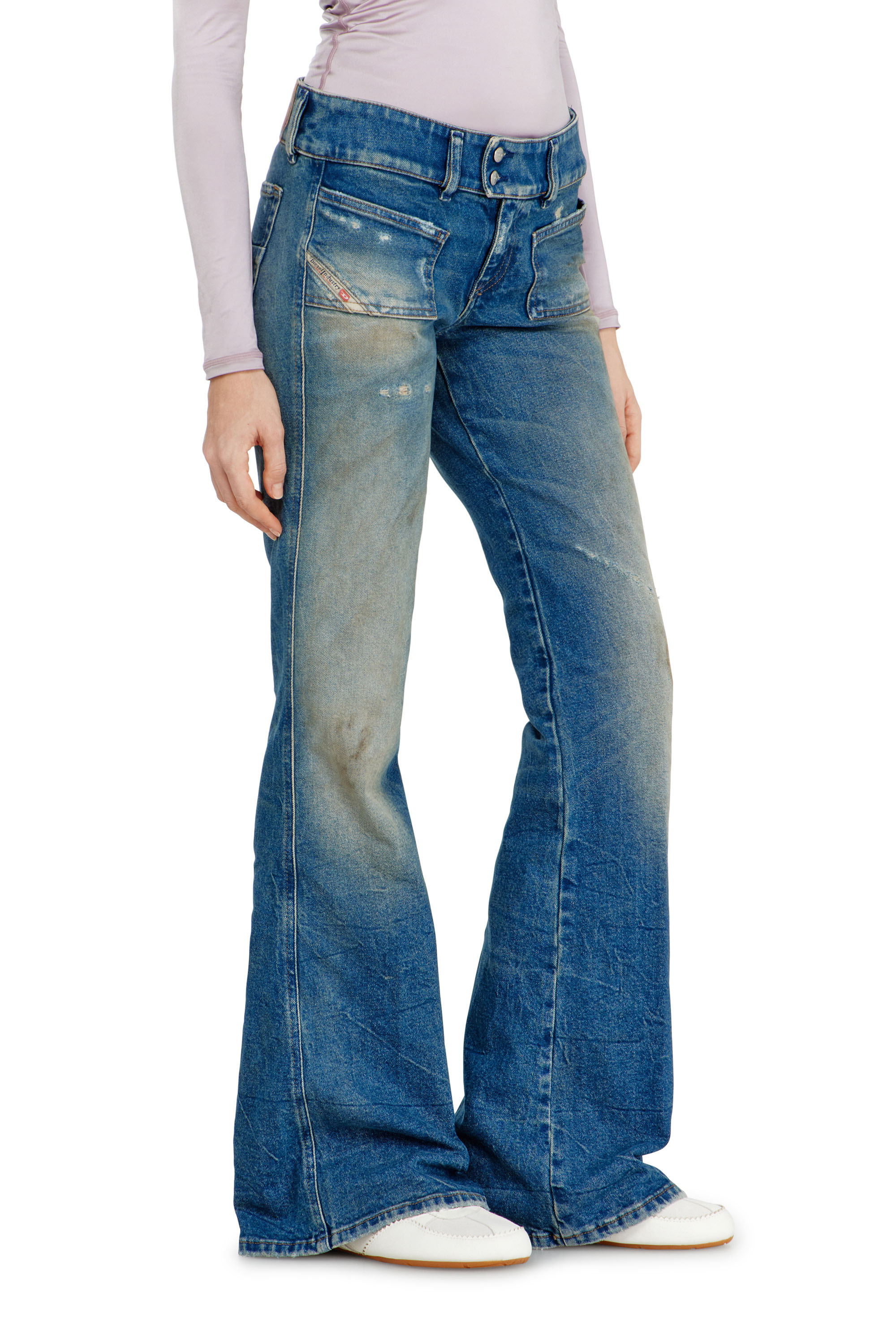 Diesel - Damen Bootcut Jeans D-Hush 09N40, Mittelblau - 7