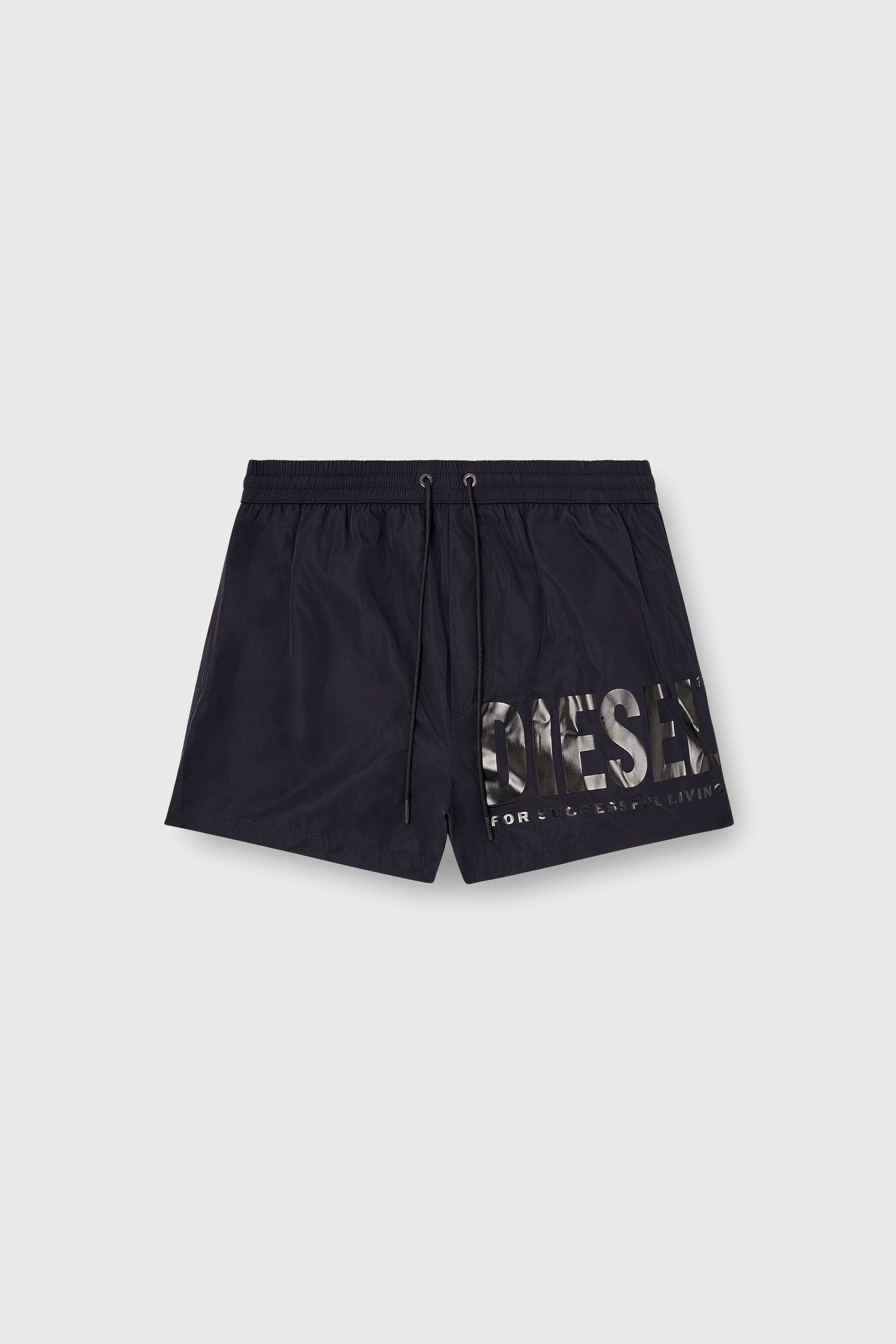 Diesel - MARIO-34-D-CORE, Man's Mid-length swim shorts with logo print in Black - 2