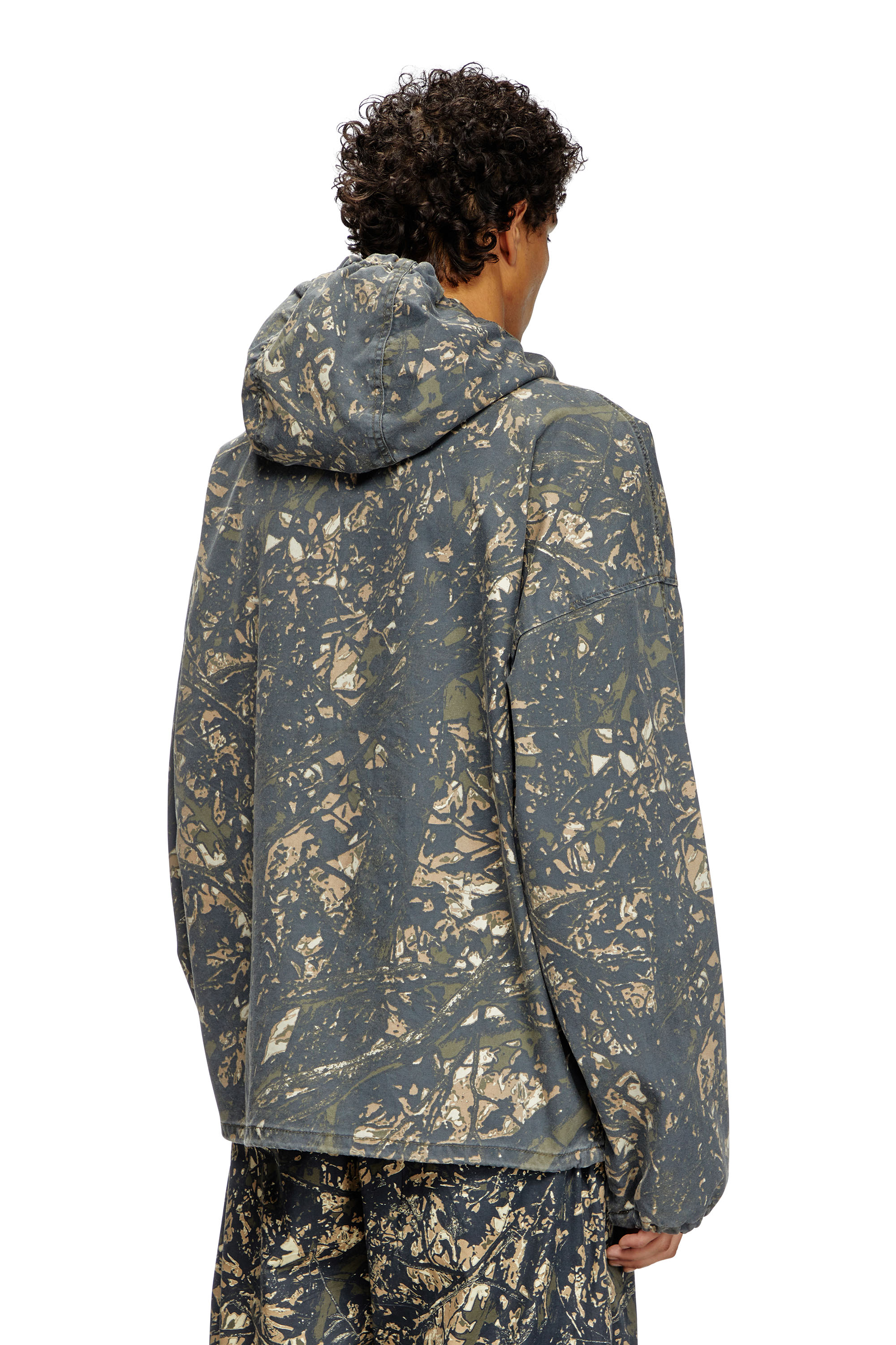 Diesel - J-LINT, Herren Jacke mit Kapuze und Camouflage-Print in Grün/Braun - 4