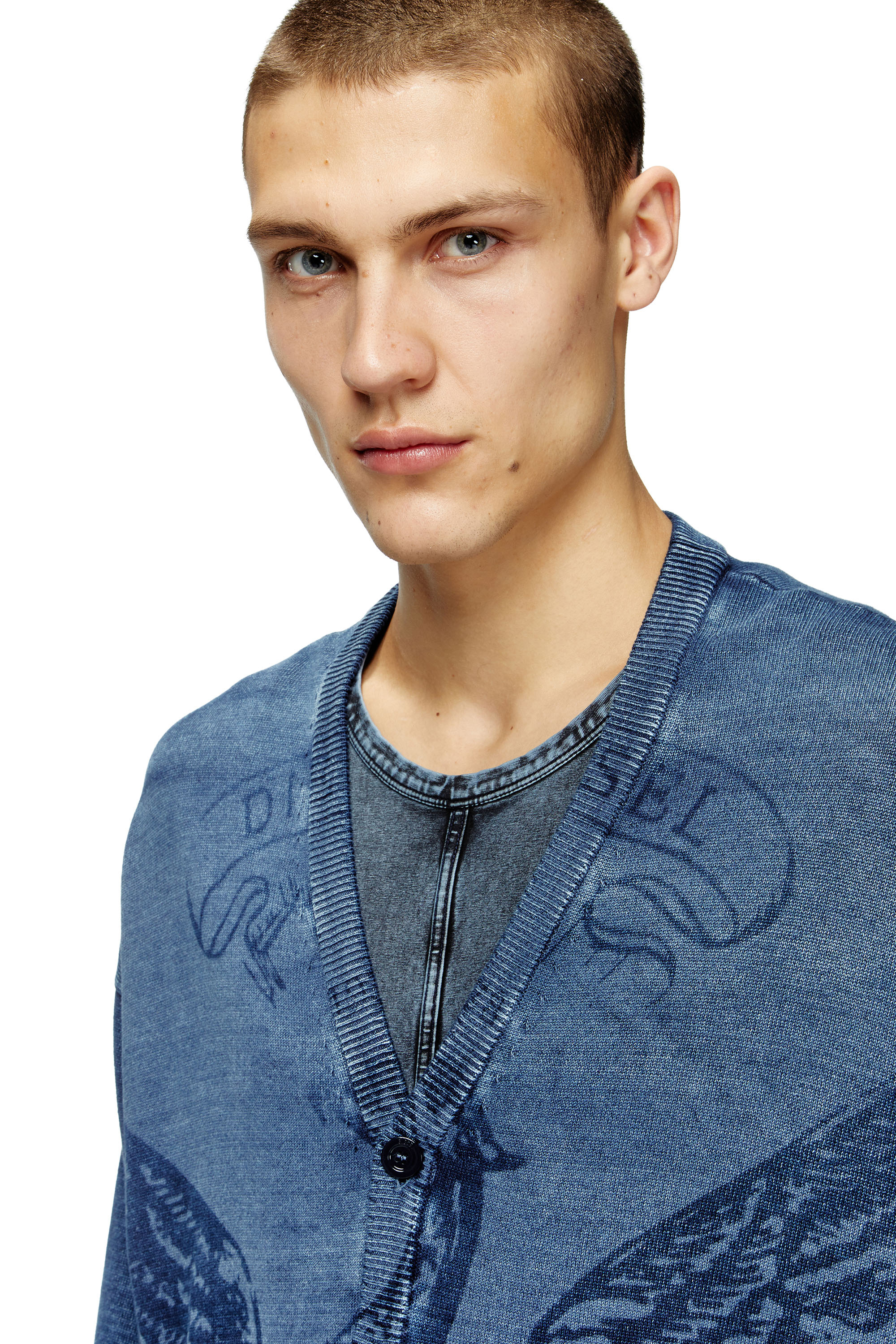 Diesel - K-FENICAR, Herren Indigo-Cardigan mit Phoenix-Logo in Blau - 5