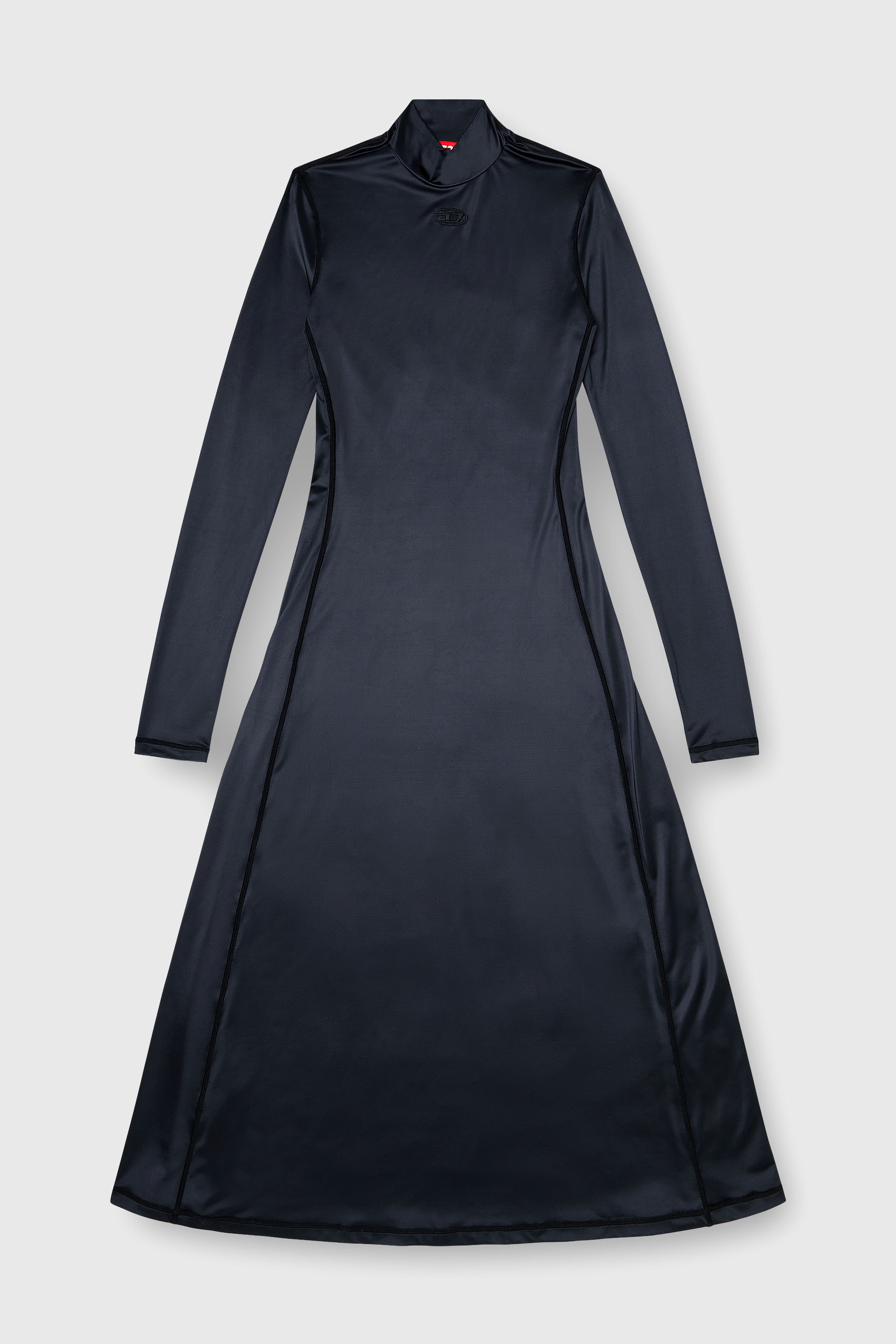Diesel - D-UNGO, Damen Flie&szlig;endes Midikleid mit Rollkragen in Schwarz - 1