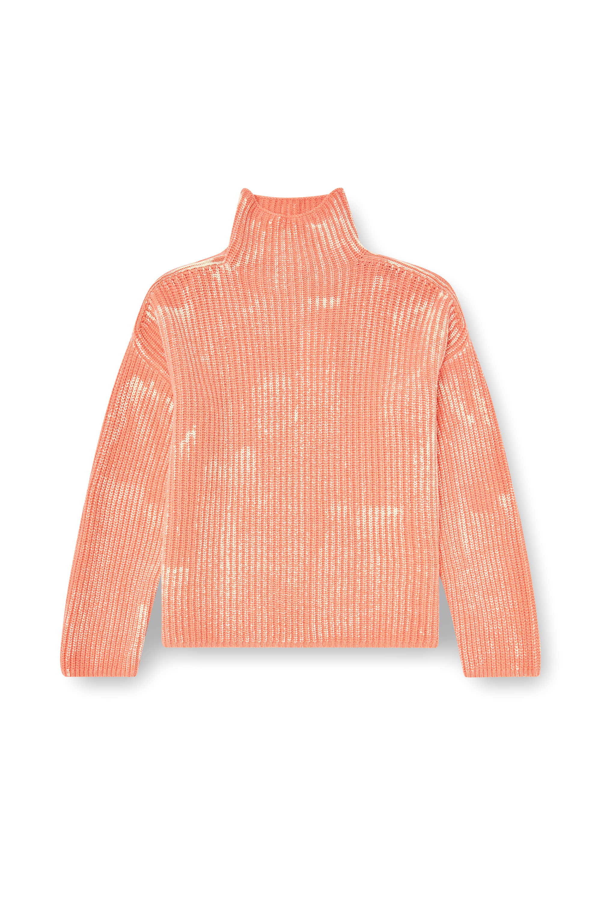 Diesel - M-AMET, Damen Pullover mit Funnelkragen aus gerippter Wollmischung in null - 2